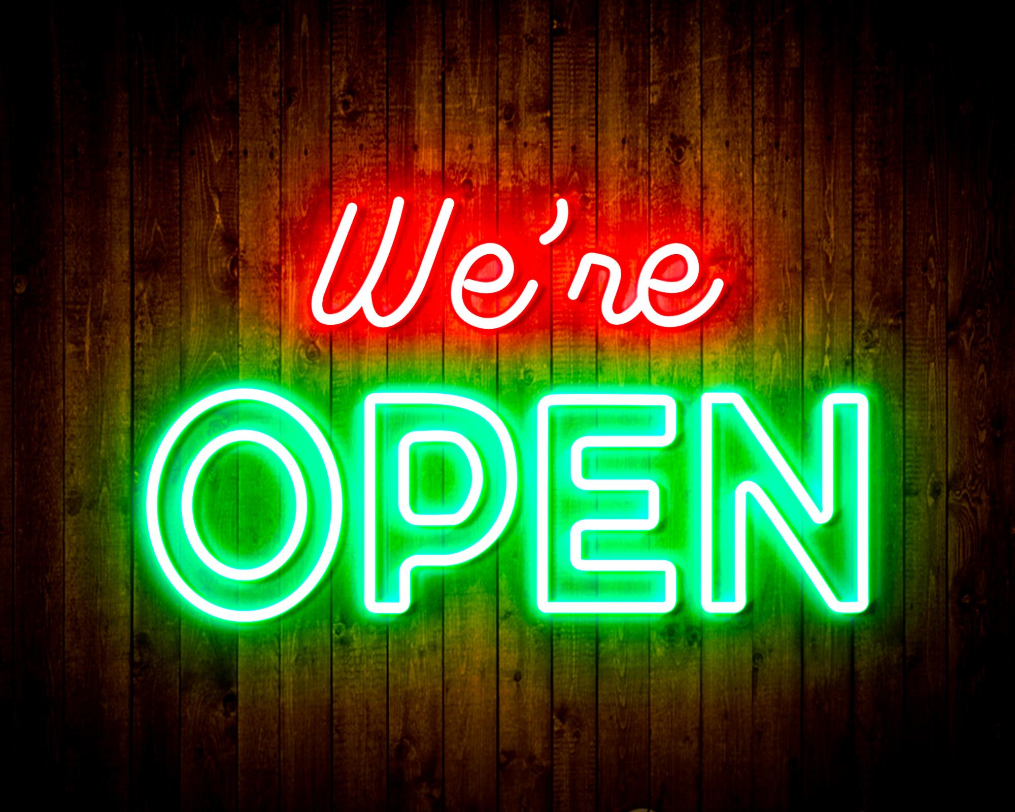 We 're OPEN LED Neon Sign Wall Light