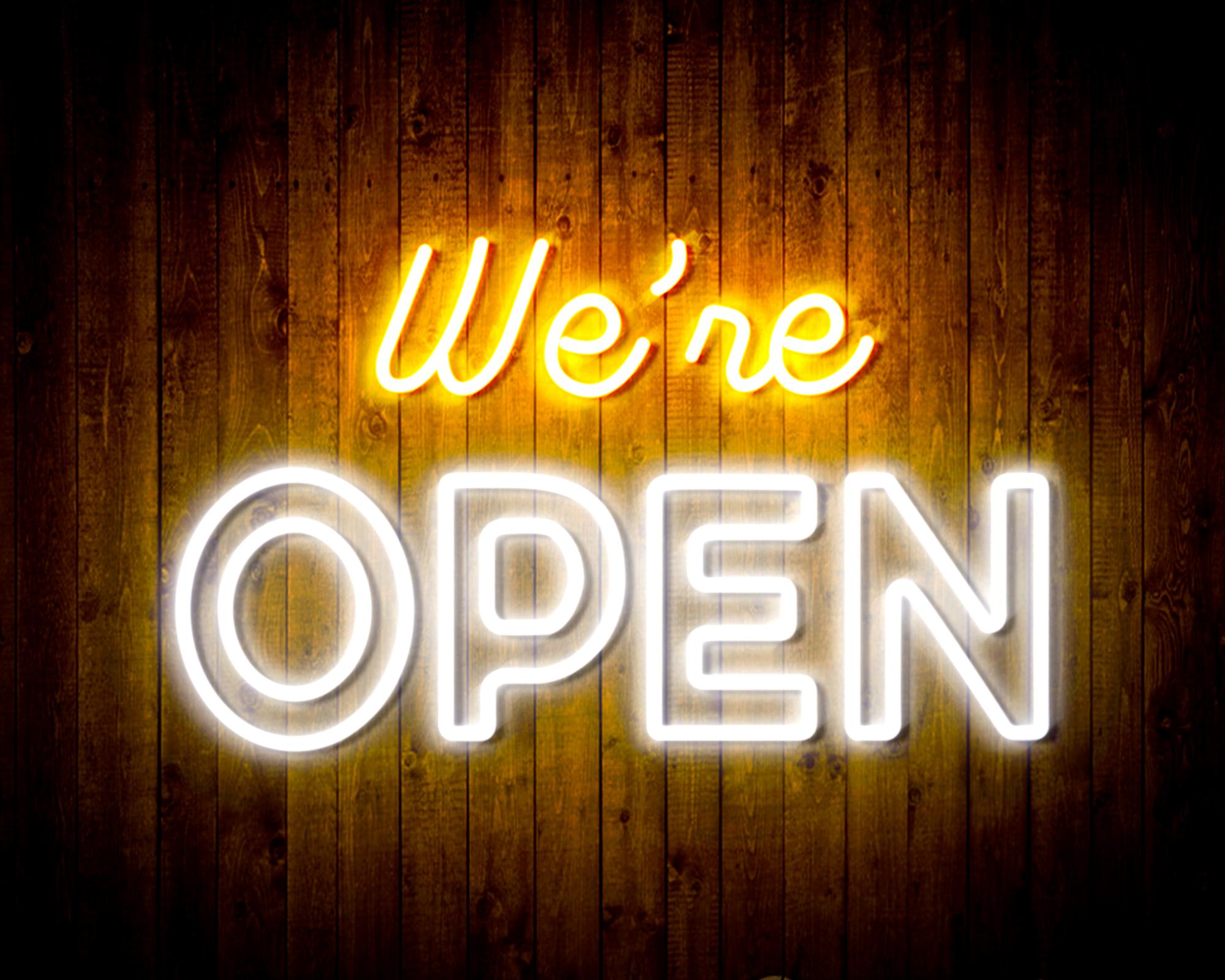 We 're OPEN LED Neon Sign Wall Light