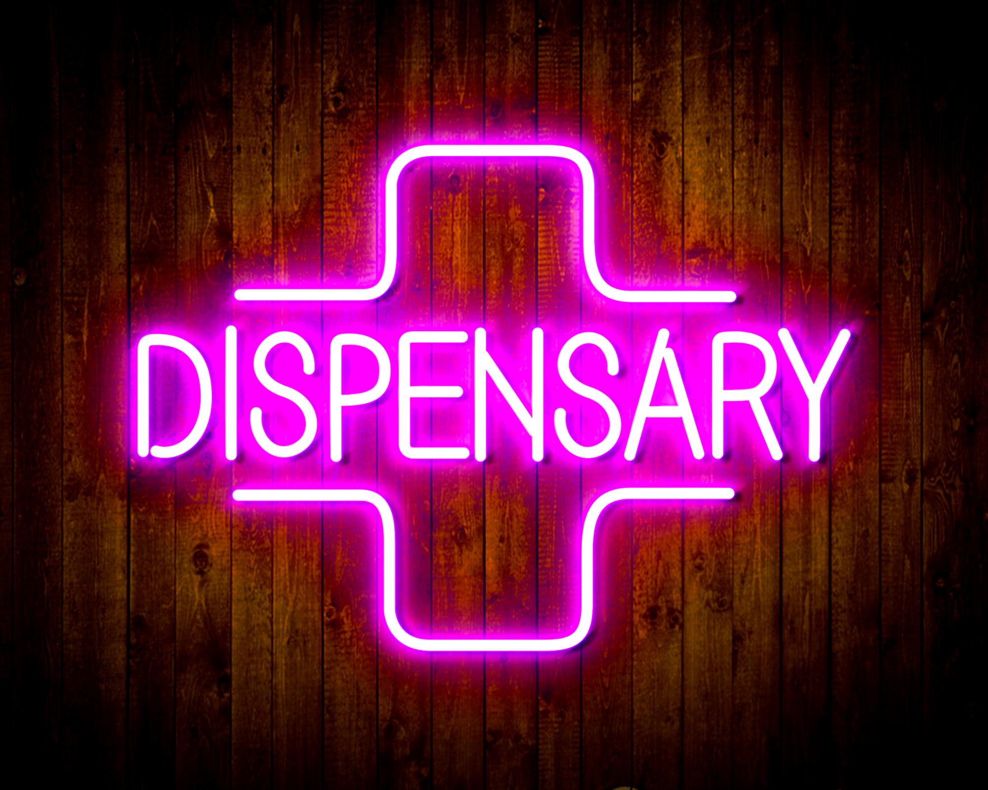 Dispensary with Cross LED Neon Sign Wall Light