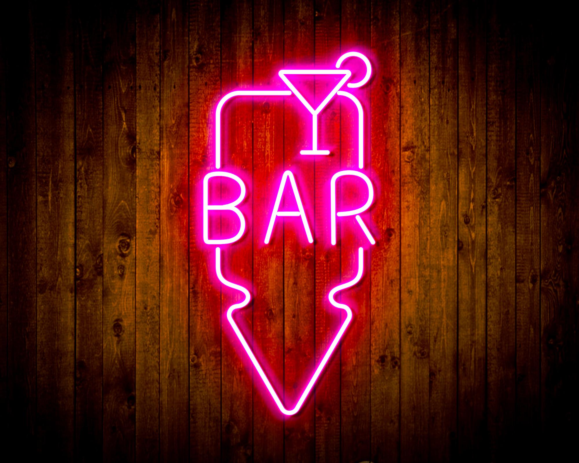 Bar and Down Arrow LED Neon Sign Wall Light