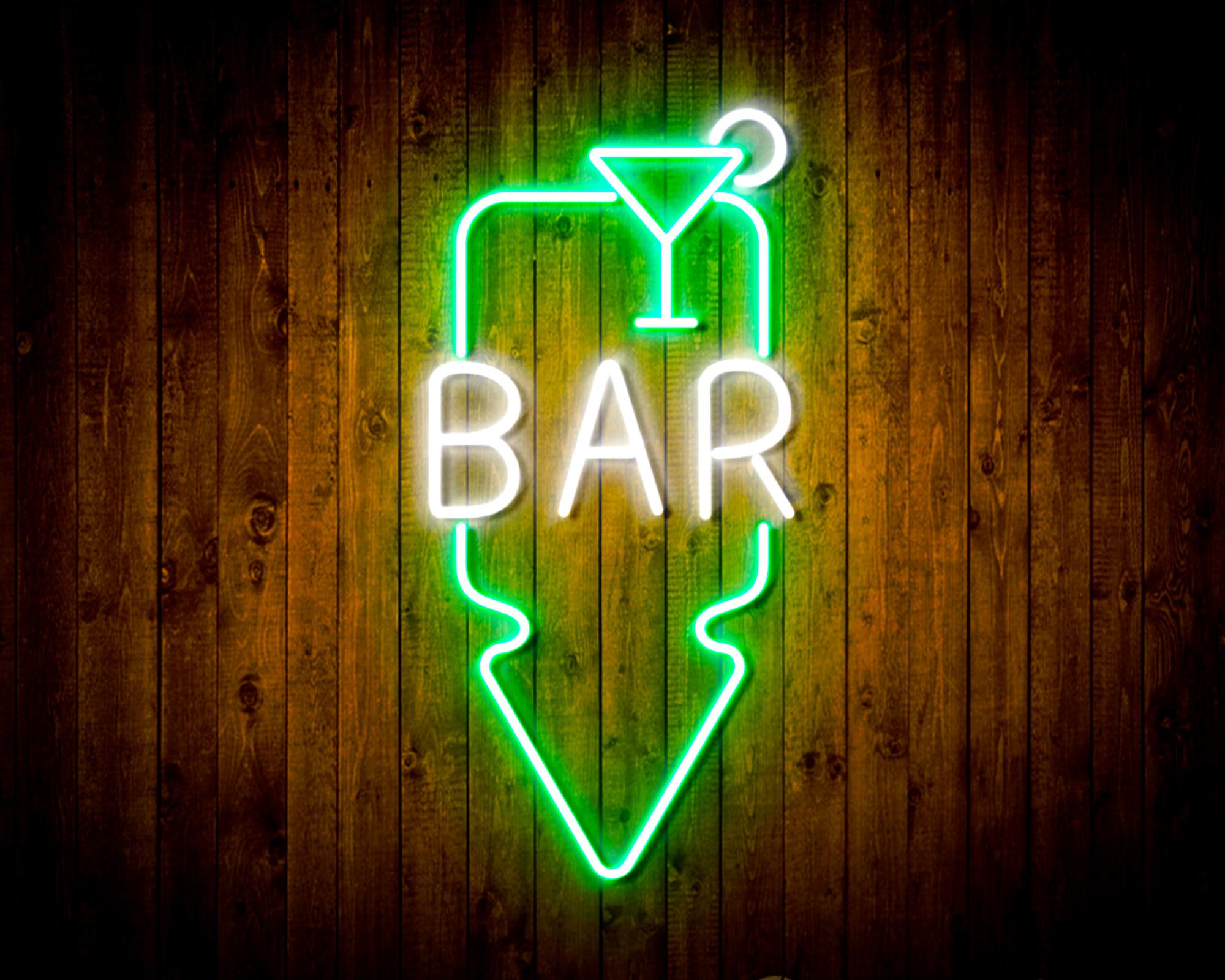 Bar and Down Arrow LED Neon Sign Wall Light