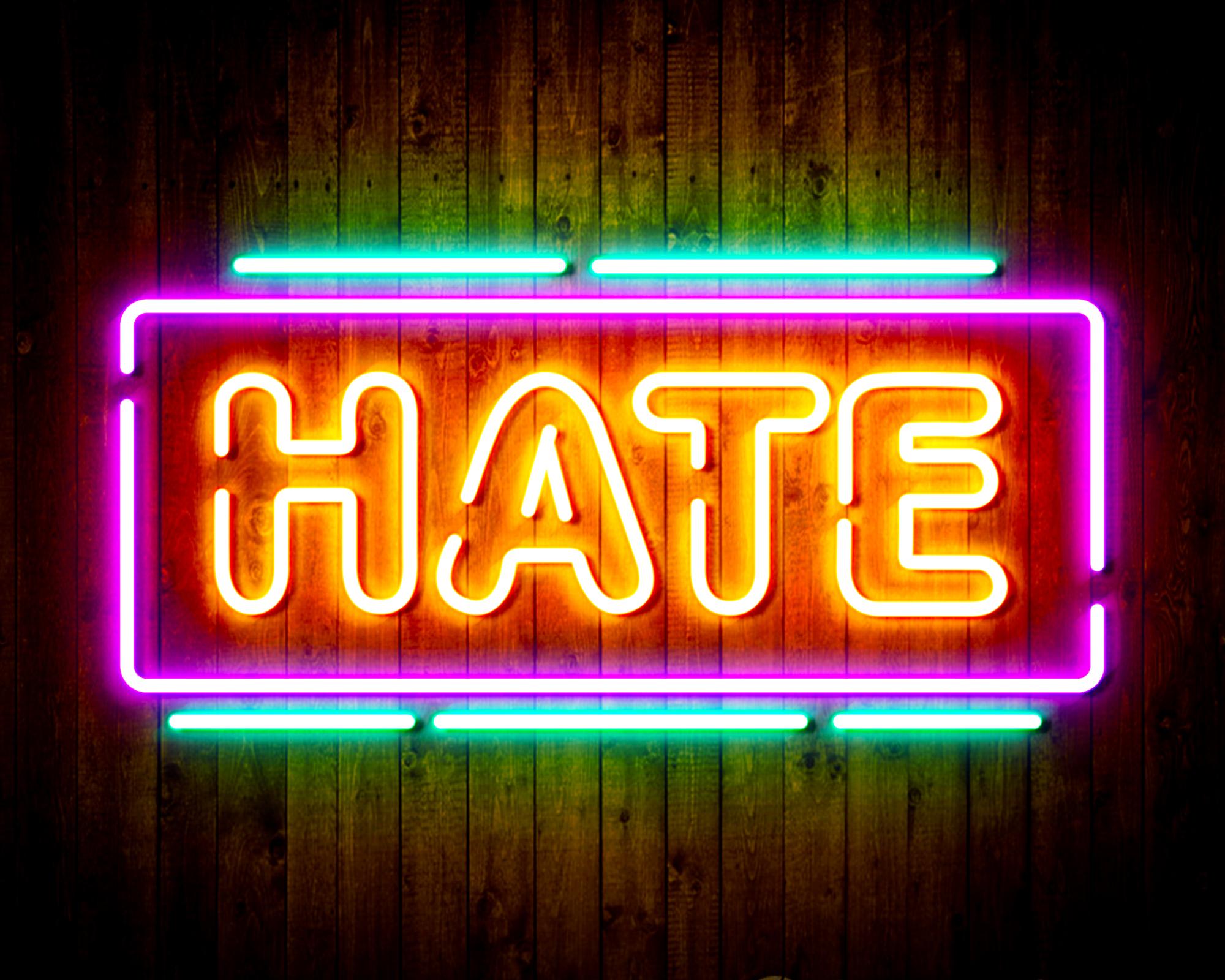 Hate LED Neon Sign Wall Light