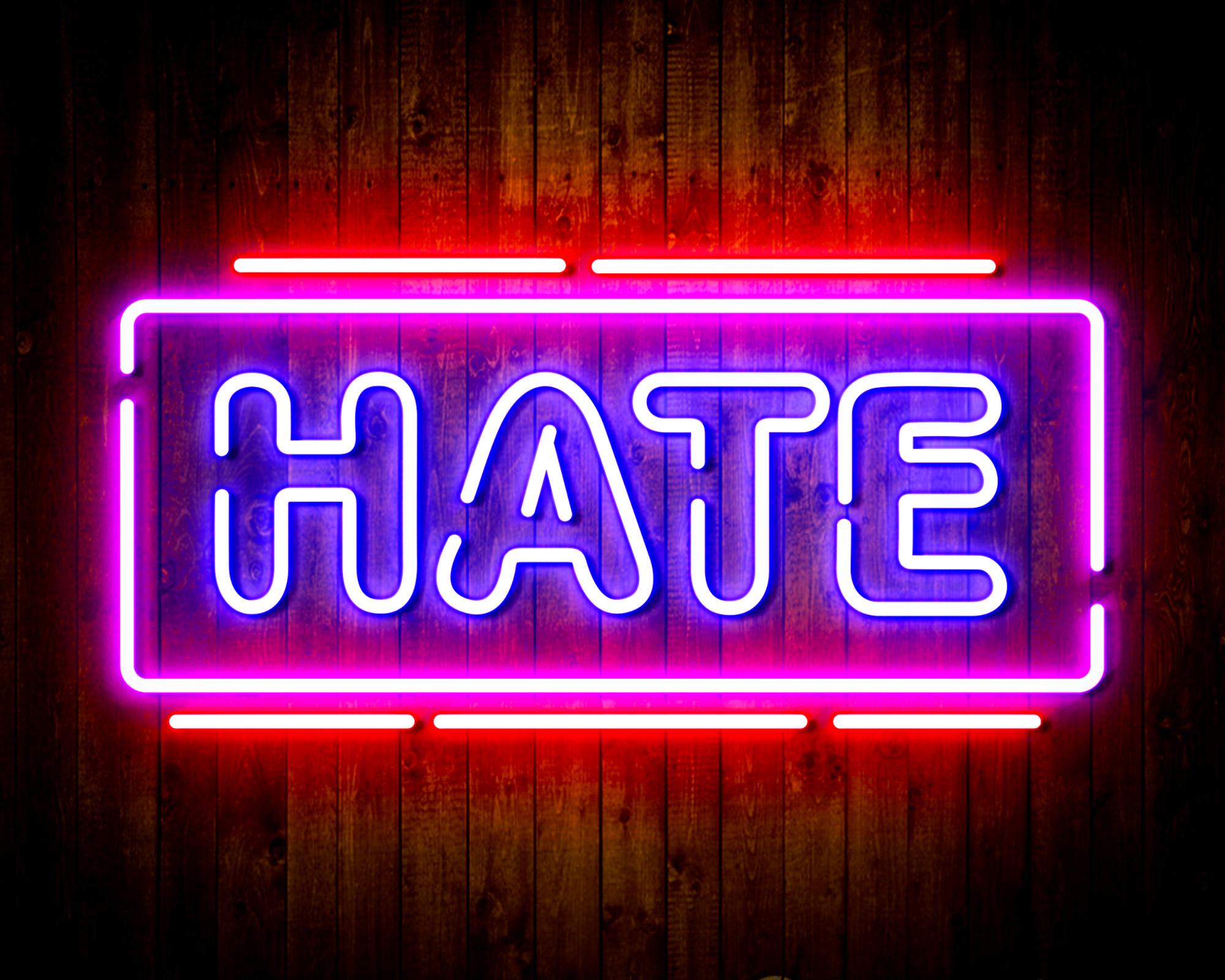 Hate LED Neon Sign Wall Light