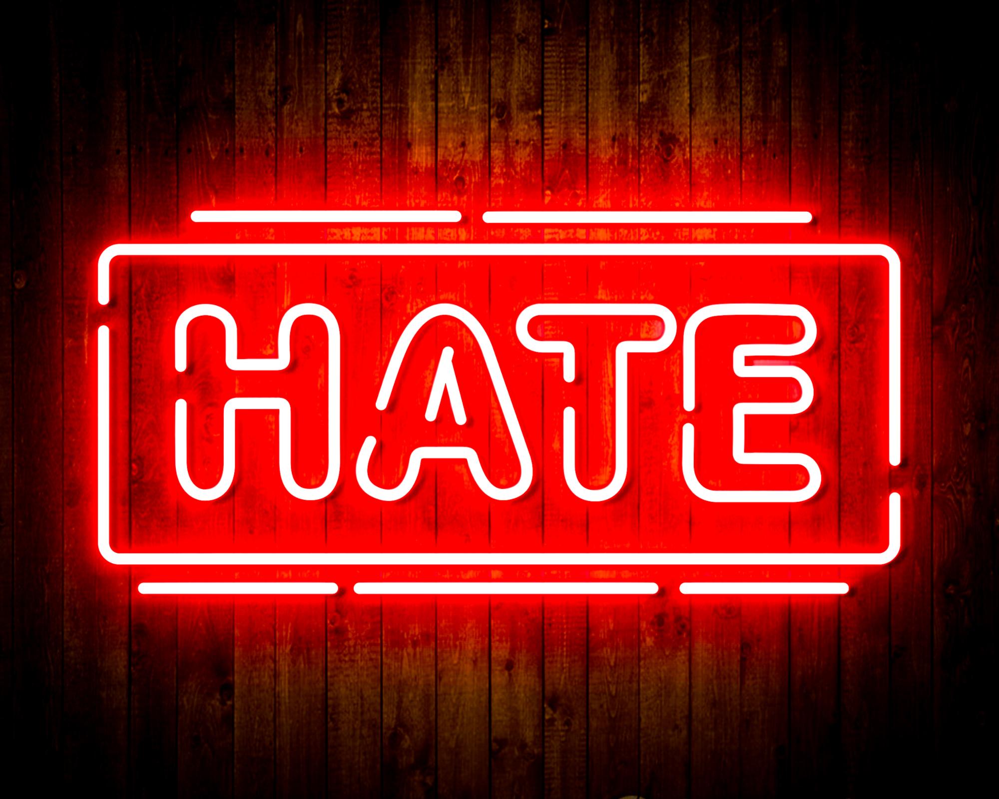 Hate LED Neon Sign Wall Light