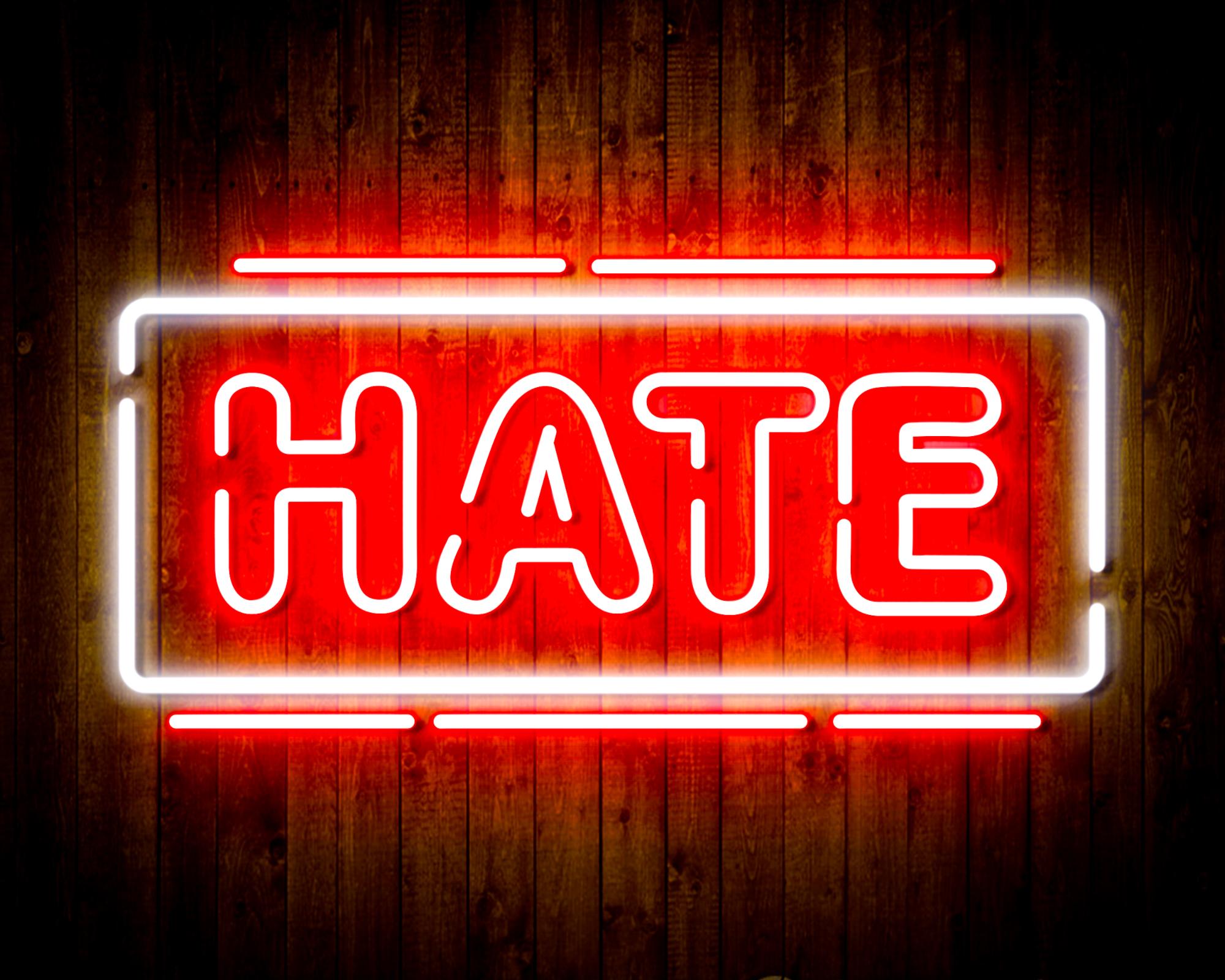 Hate LED Neon Sign Wall Light