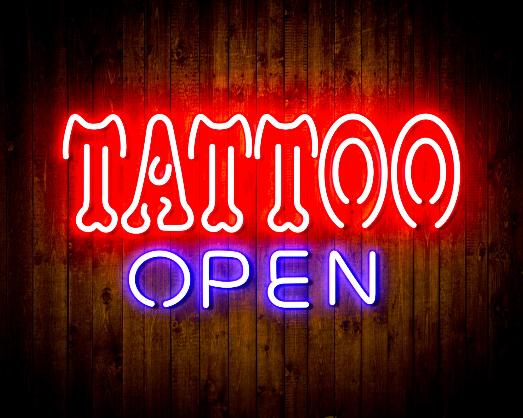 Tattoo Open LED Neon Sign Wall Light