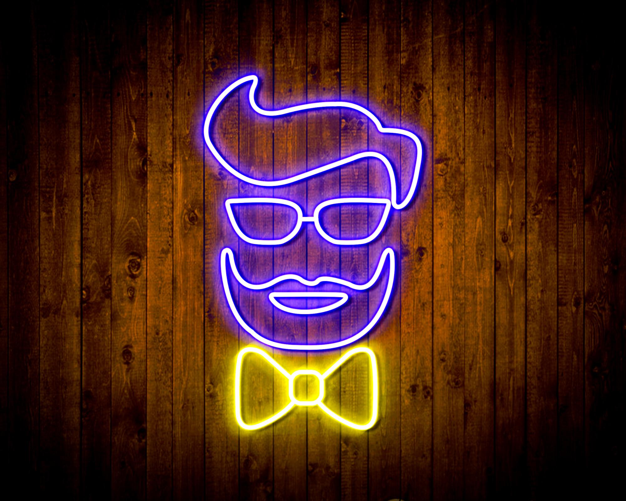 Barber Face LED Neon Sign Wall Light