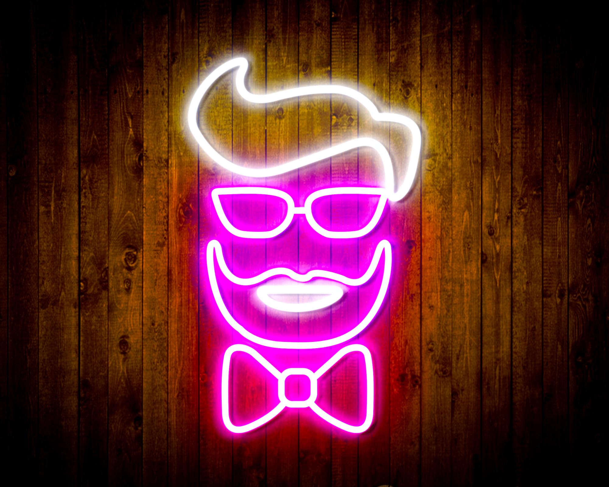 Barber Face LED Neon Sign Wall Light
