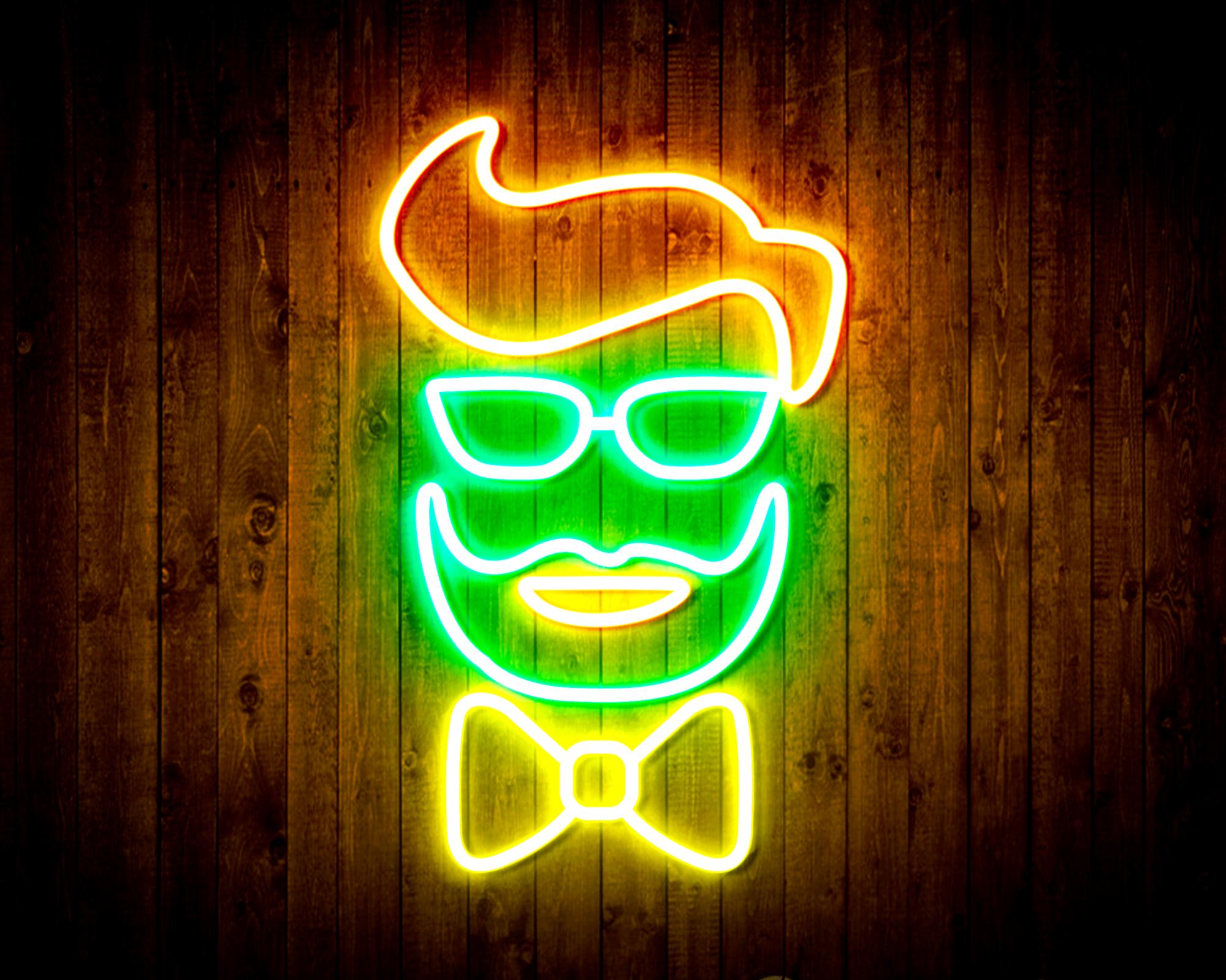 Barber Face LED Neon Sign Wall Light