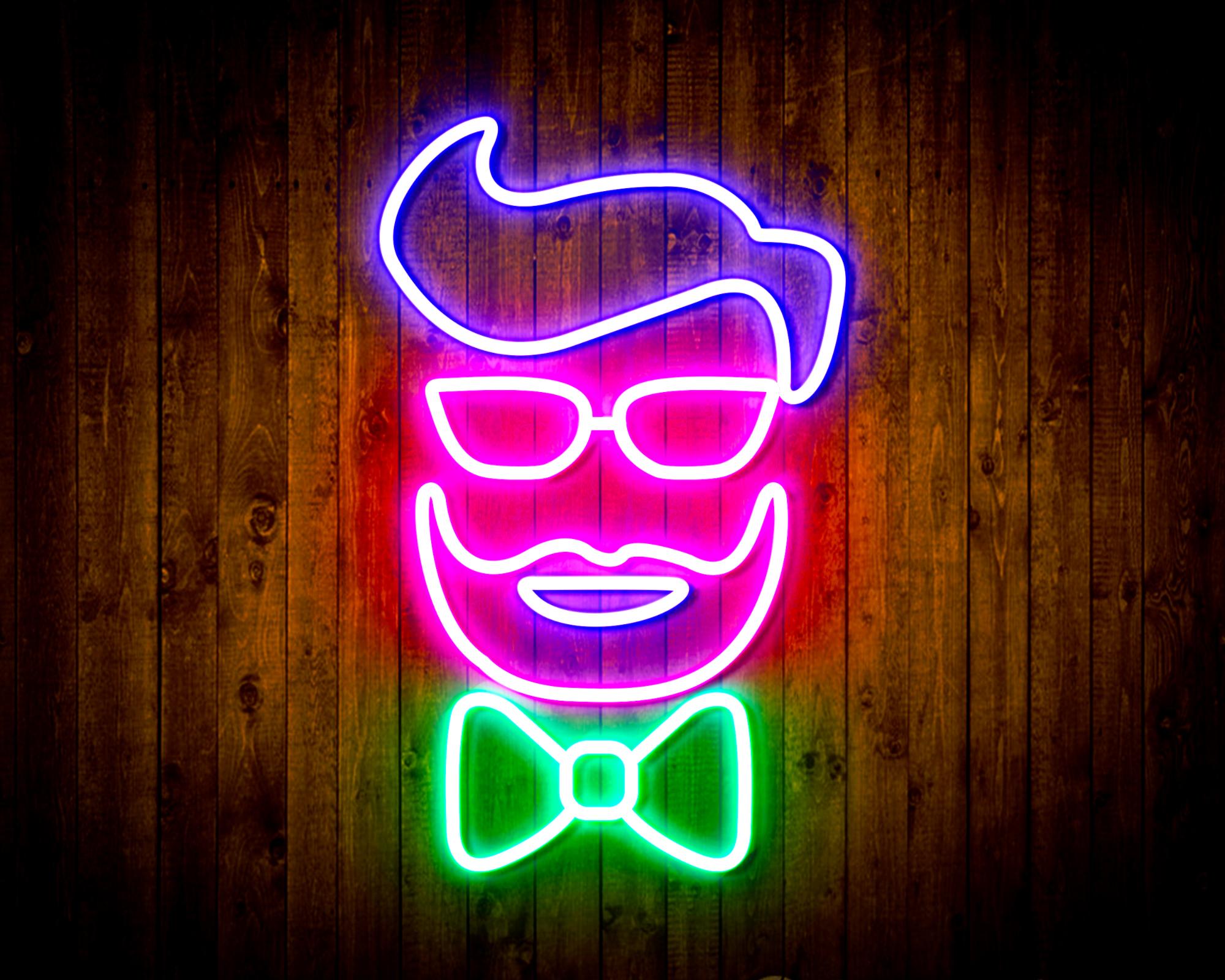 Barber Face LED Neon Sign Wall Light