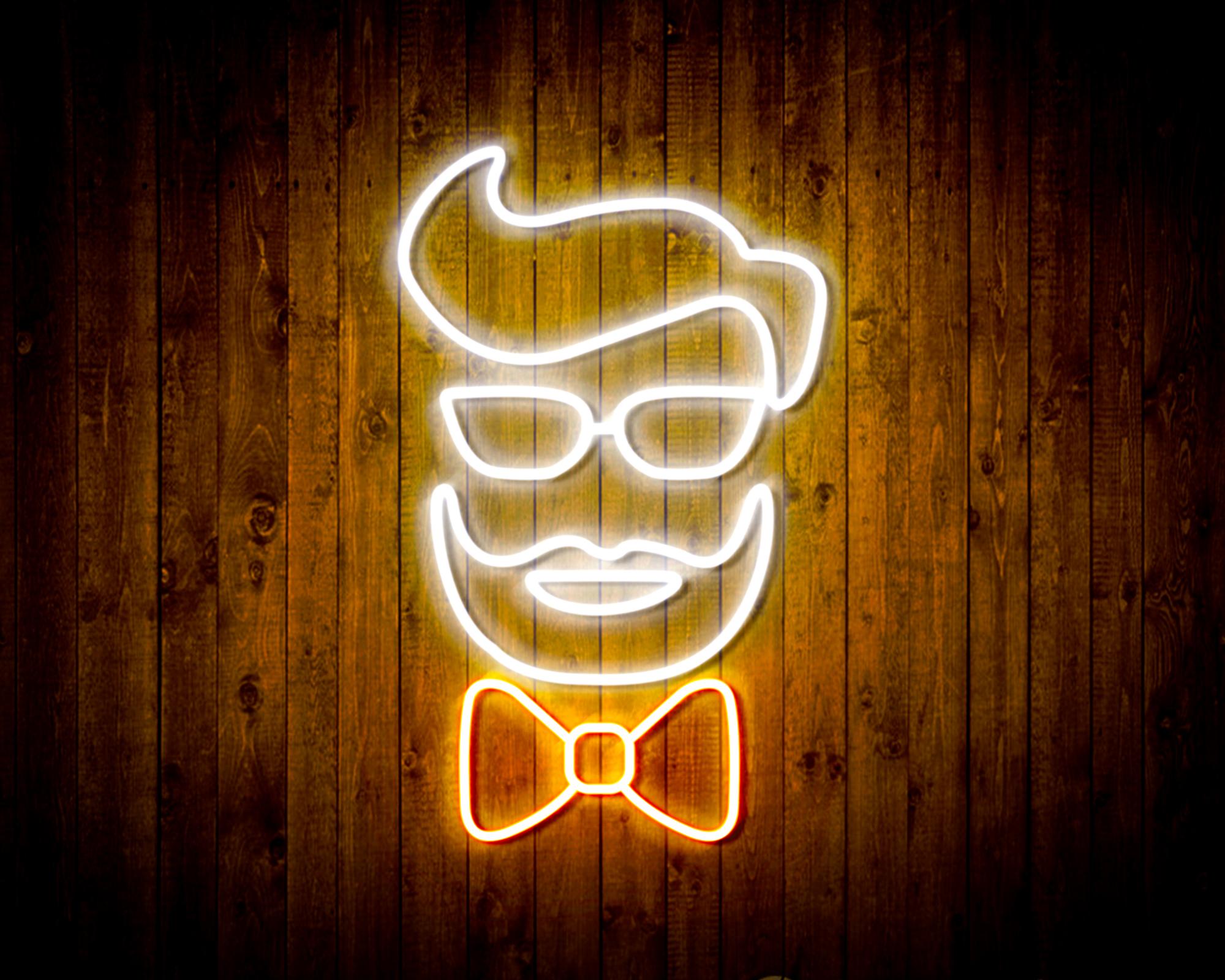 Barber Face LED Neon Sign Wall Light