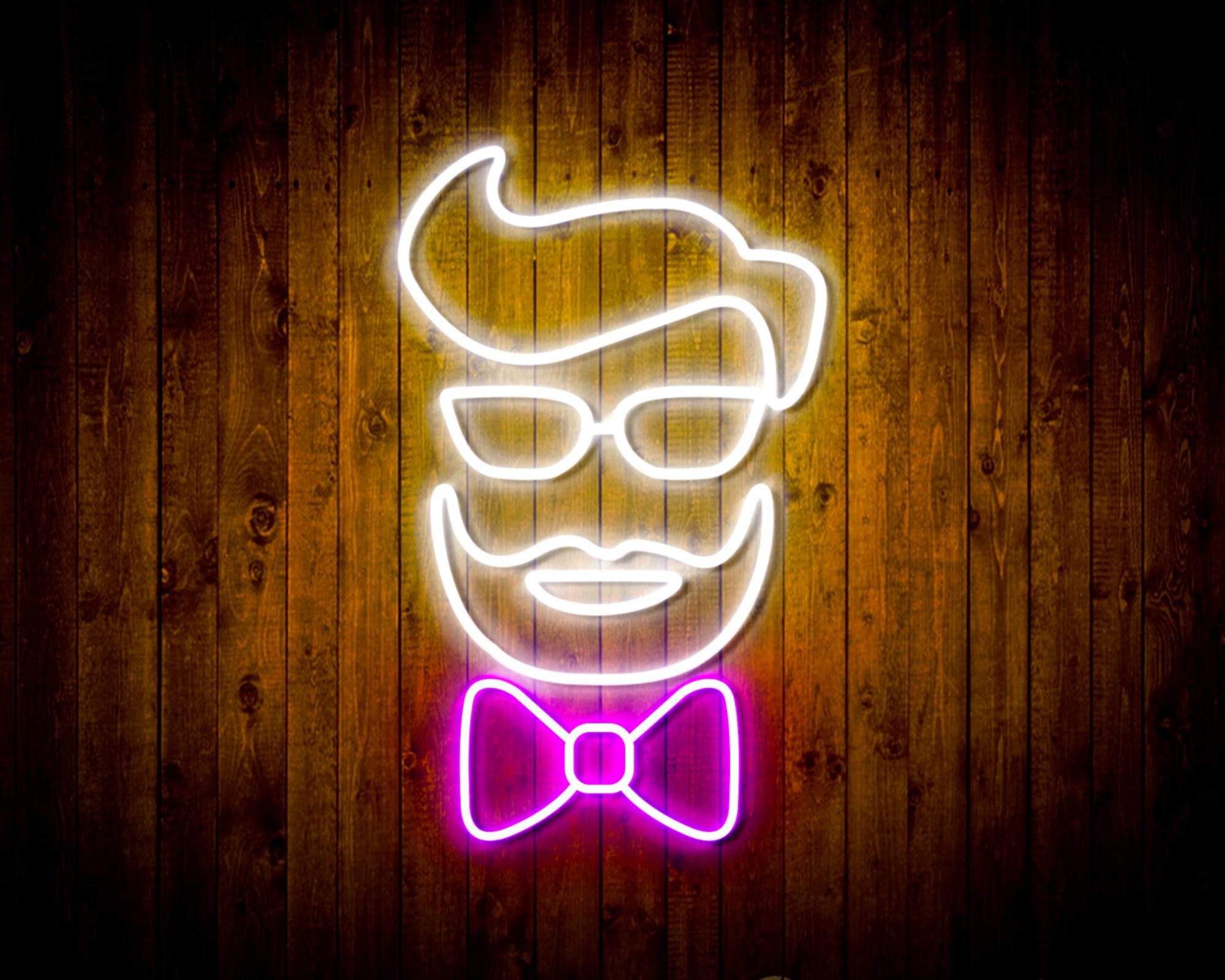 Barber Face LED Neon Sign Wall Light