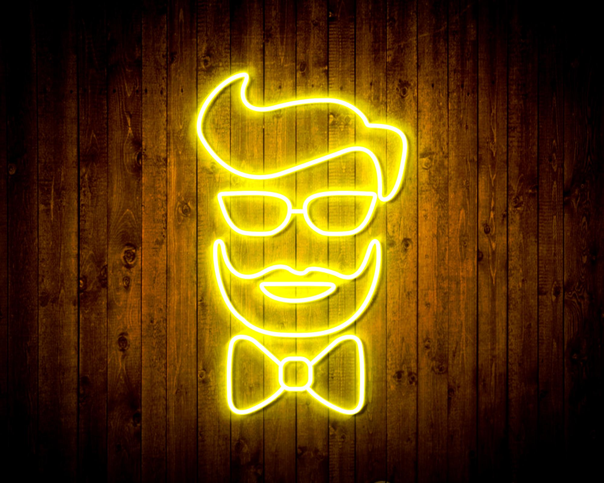 Barber Face LED Neon Sign Wall Light