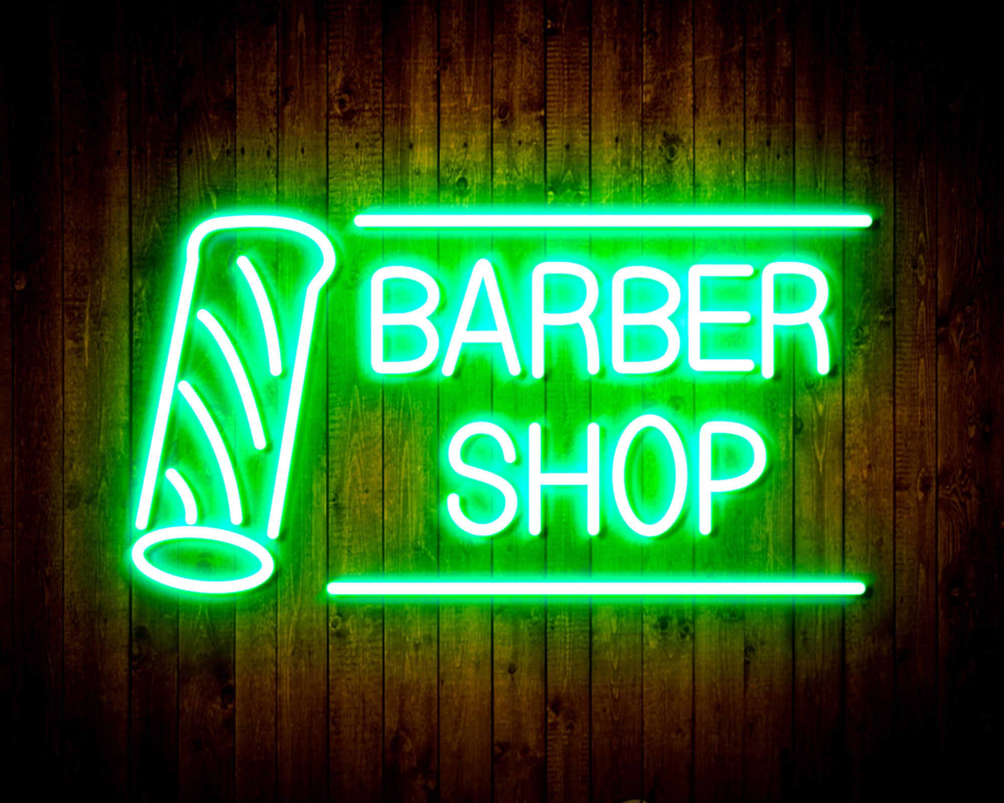 Barber Shop with Barber Pole LED Neon Sign Wall Light