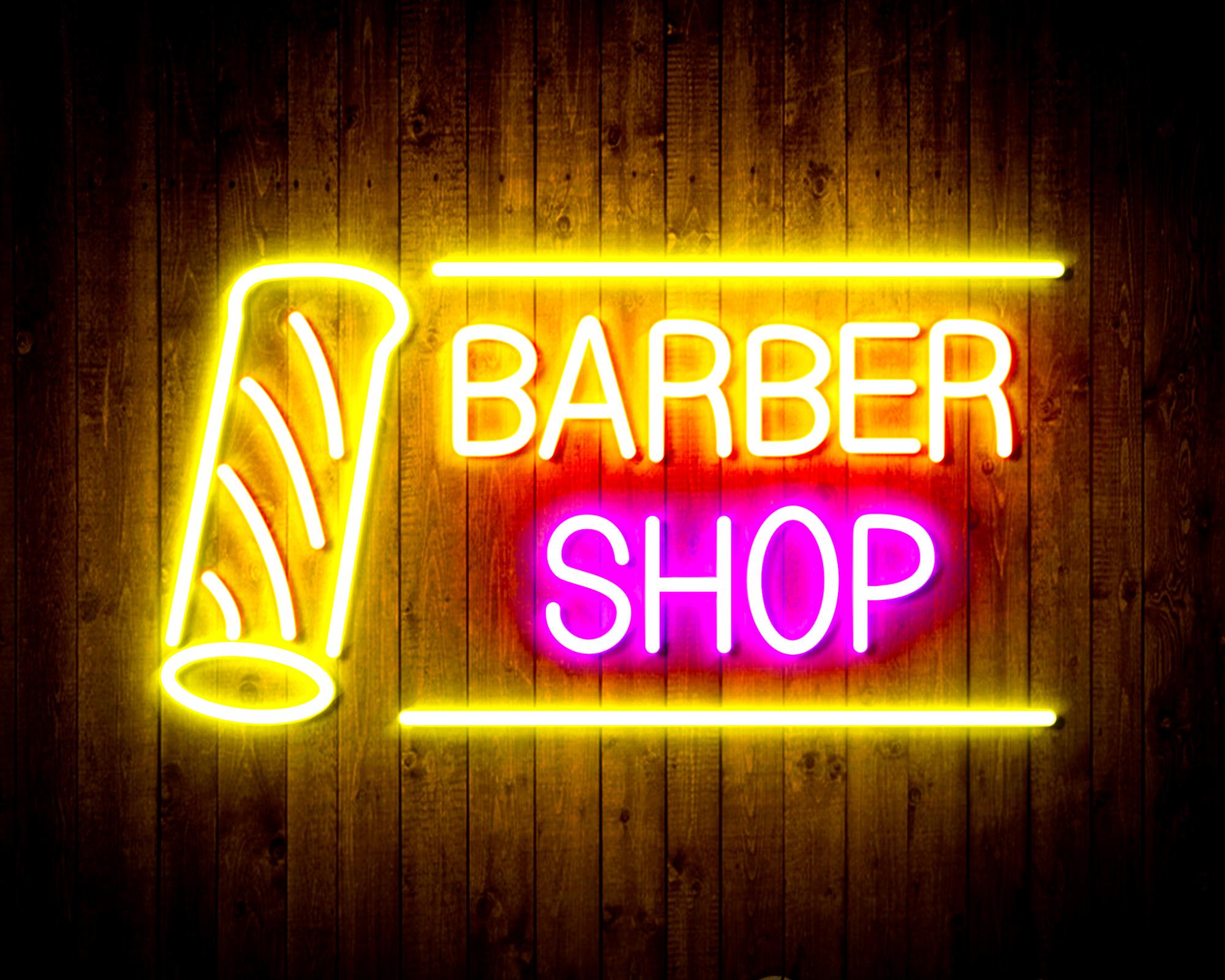 Barber Shop with Barber Pole LED Neon Sign Wall Light