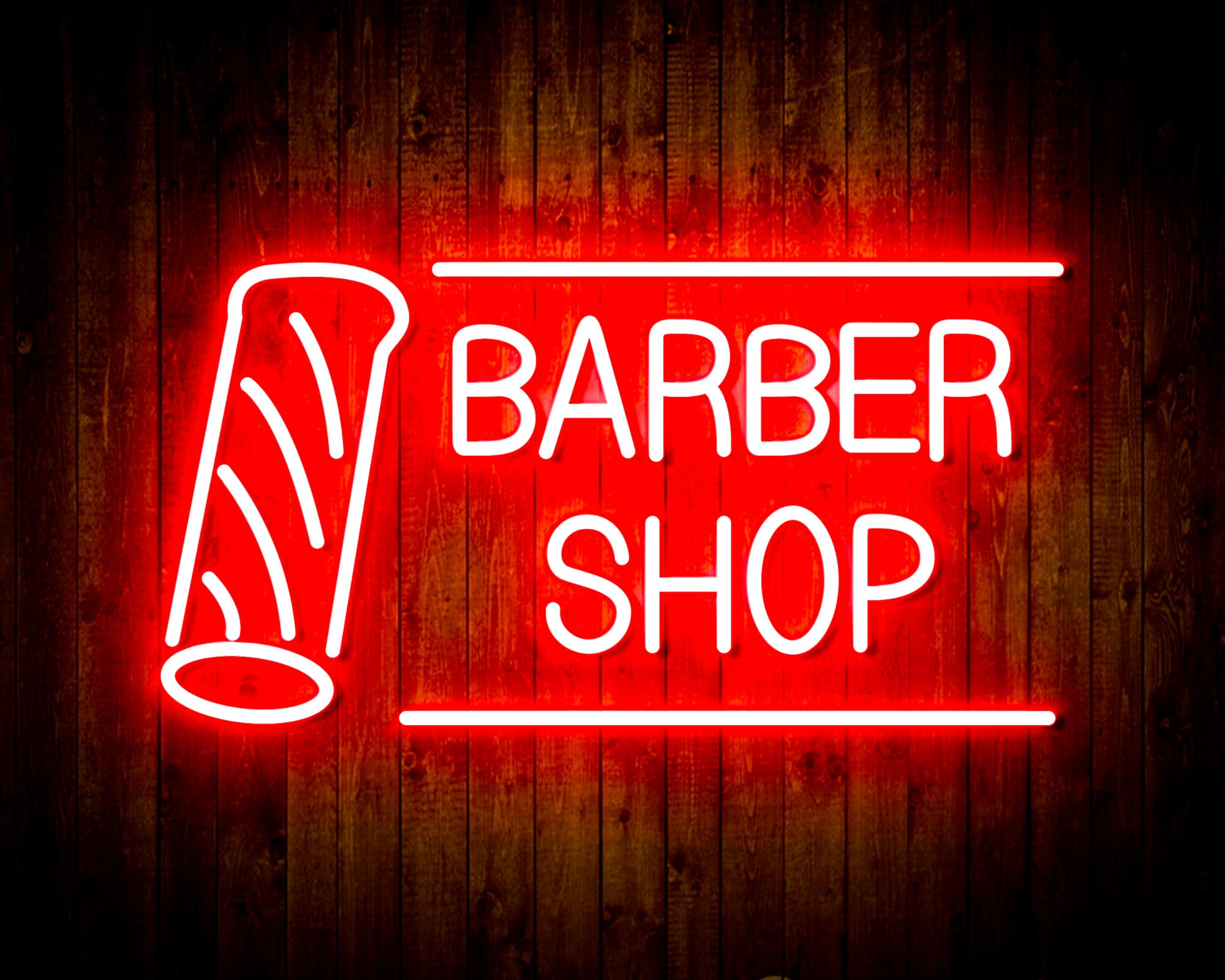 Barber Shop with Barber Pole LED Neon Sign Wall Light