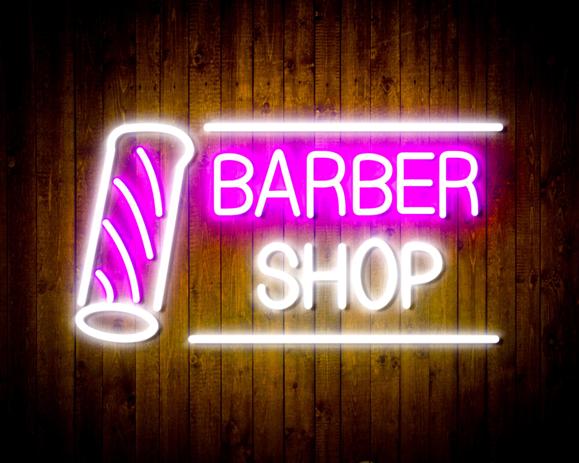 Barber Shop with Barber Pole LED Neon Sign Wall Light