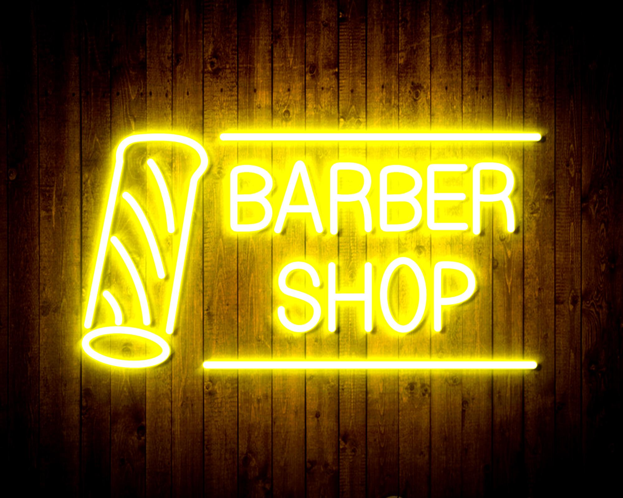 Barber Shop with Barber Pole LED Neon Sign Wall Light