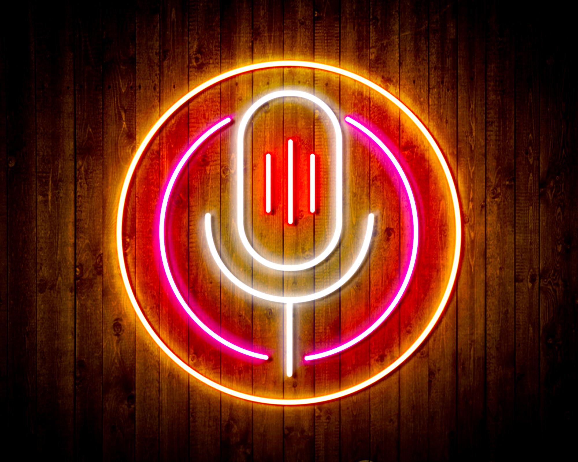 Microphone LED Neon Sign Wall Light