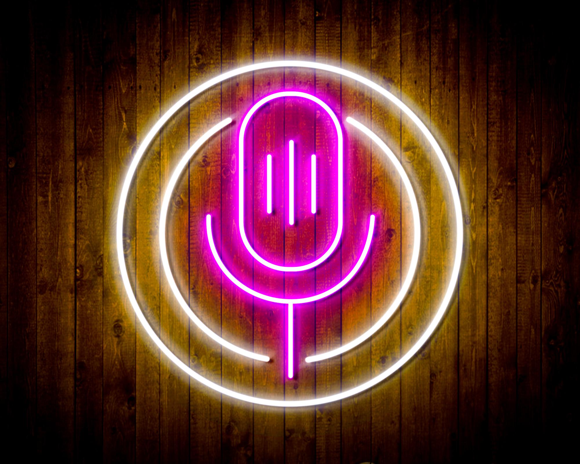 Microphone LED Neon Sign Wall Light