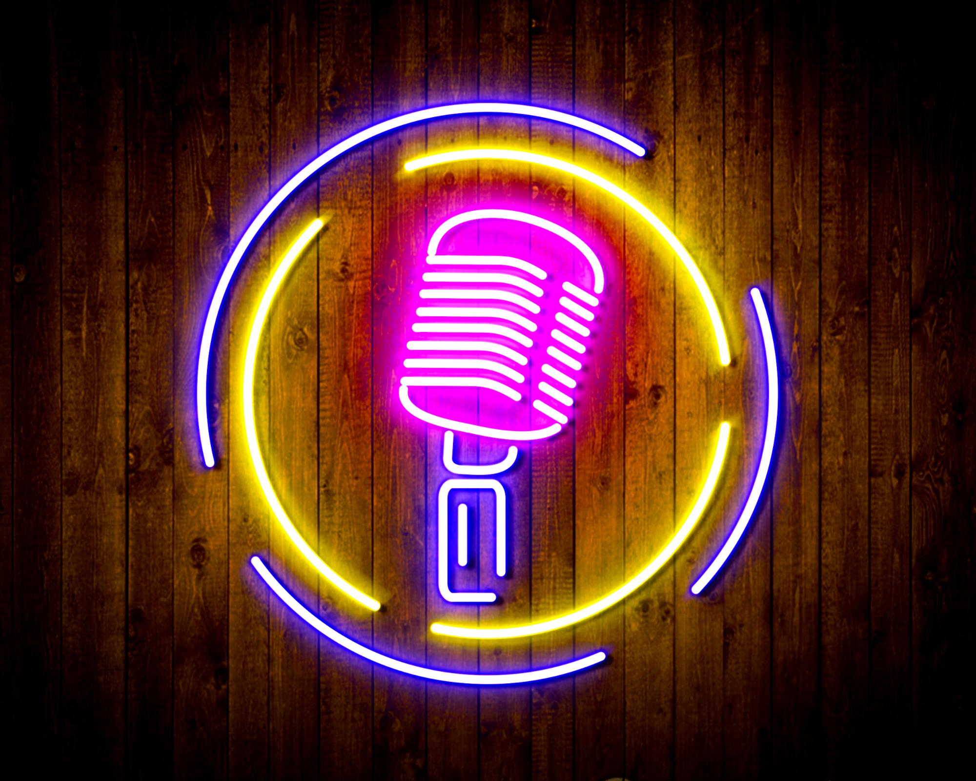 Microphone LED Neon Sign Wall Light