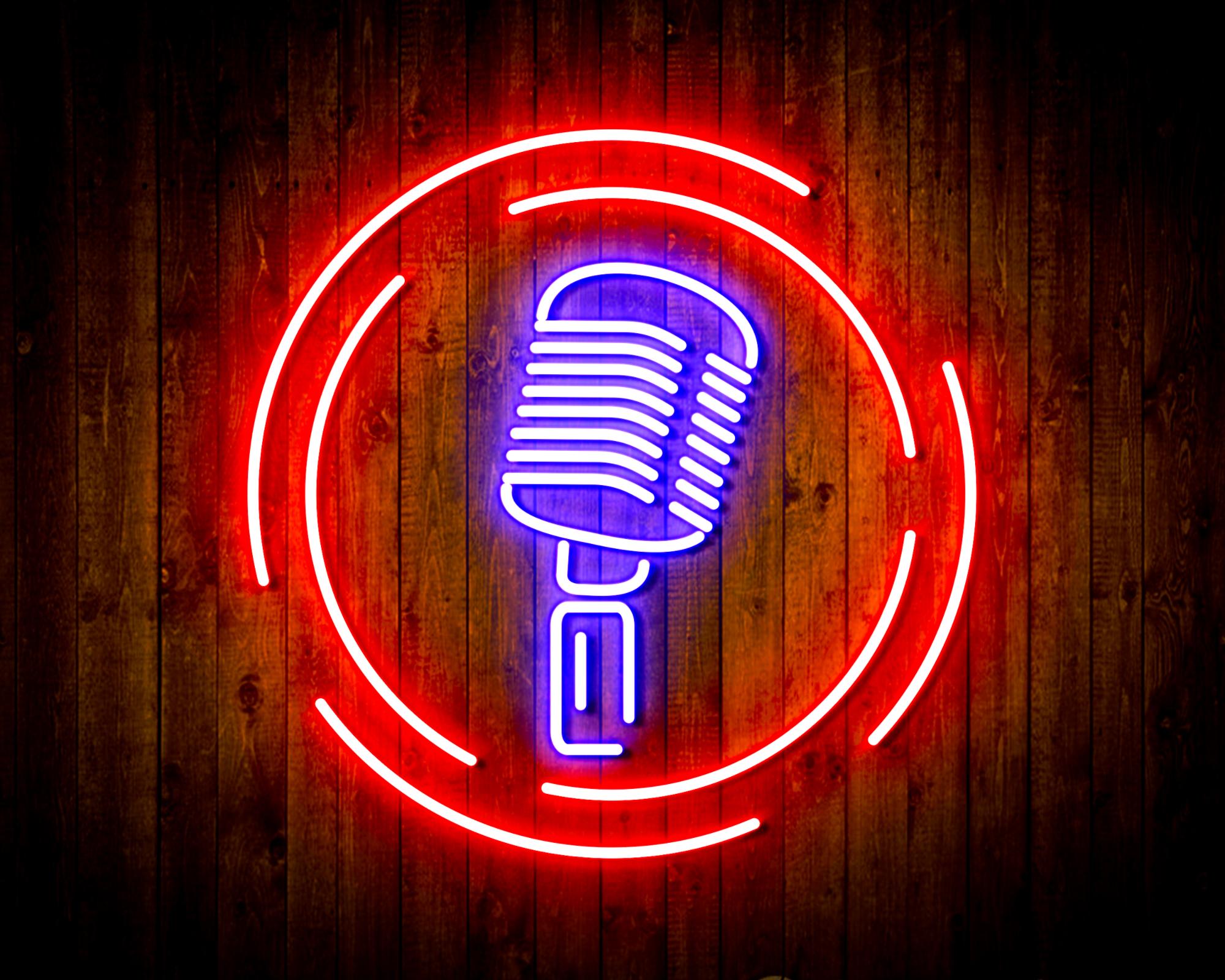 Microphone LED Neon Sign Wall Light