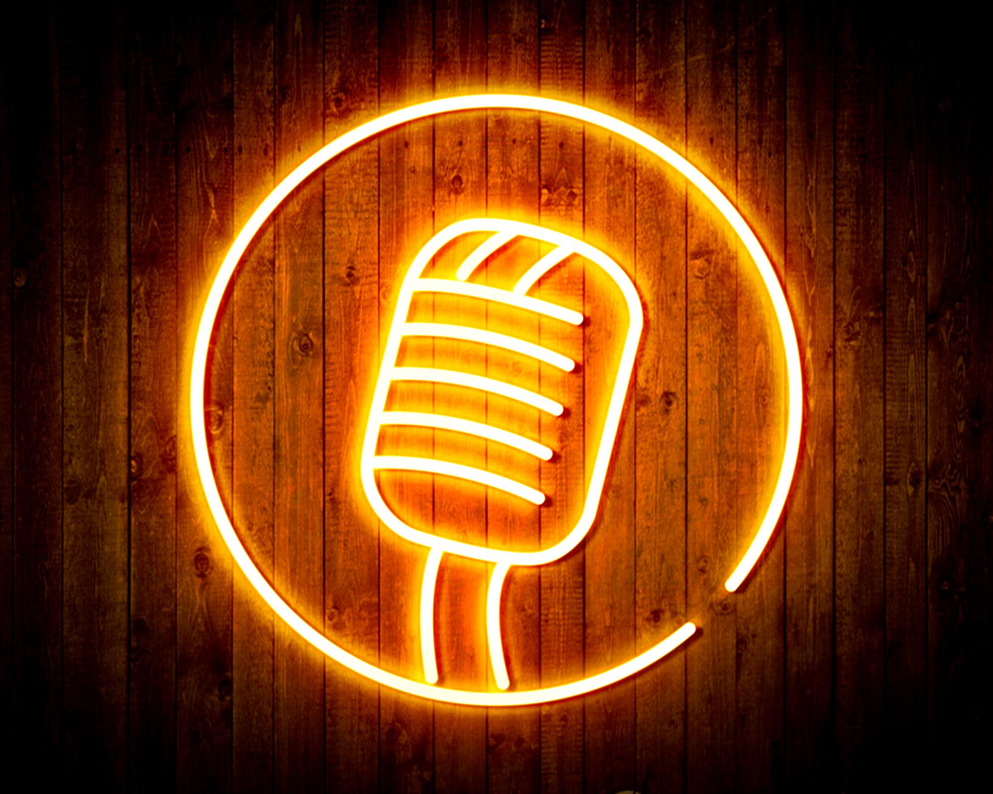 Microphone LED Neon Sign Wall Light