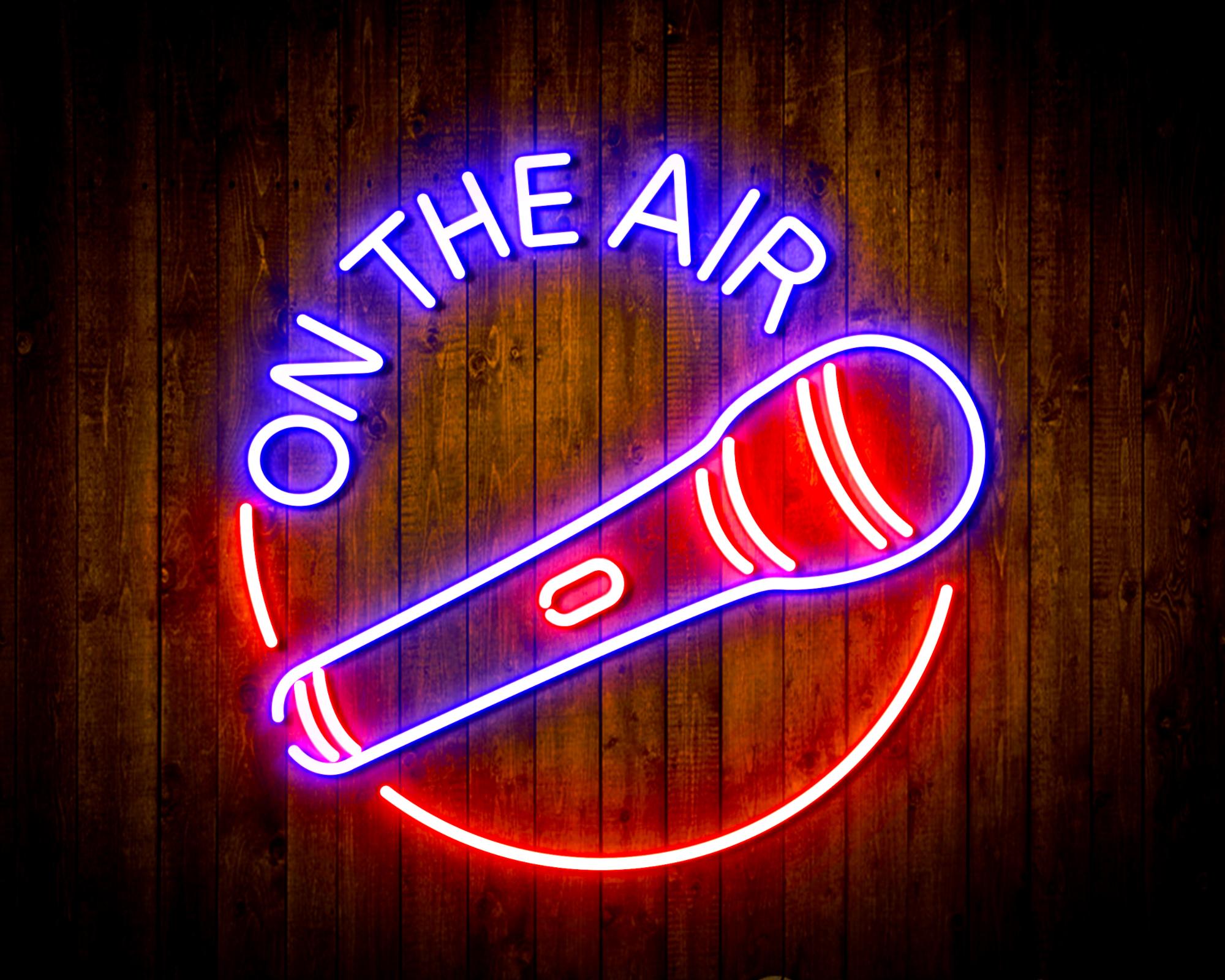 On the Air with Microphone LED Neon Sign Wall Light