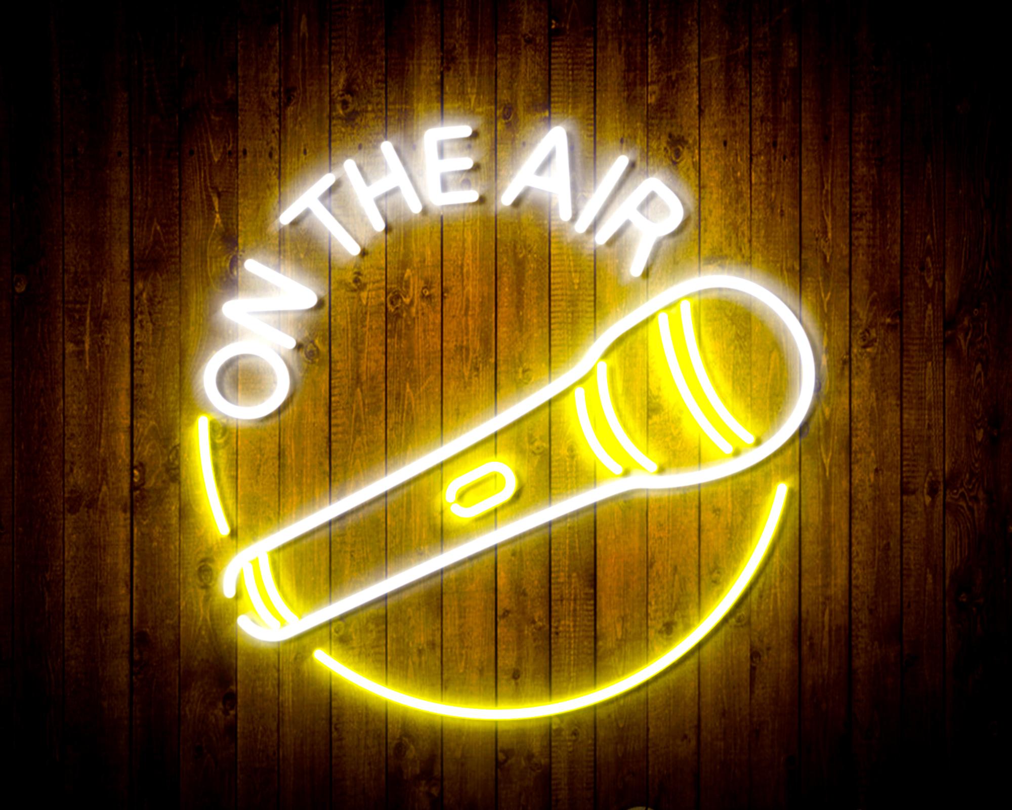 On the Air with Microphone LED Neon Sign Wall Light