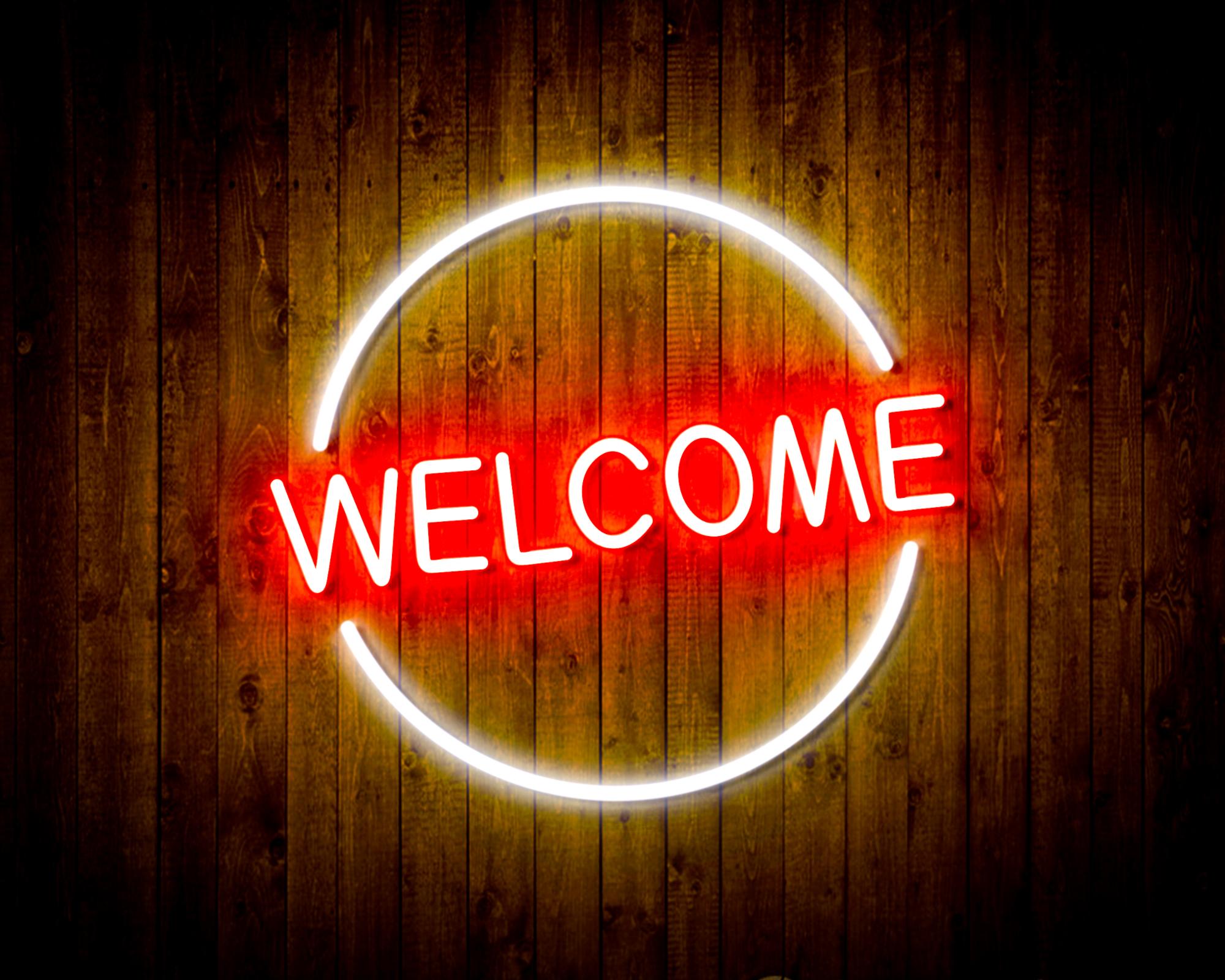 Welcome LED Neon Sign Wall Light