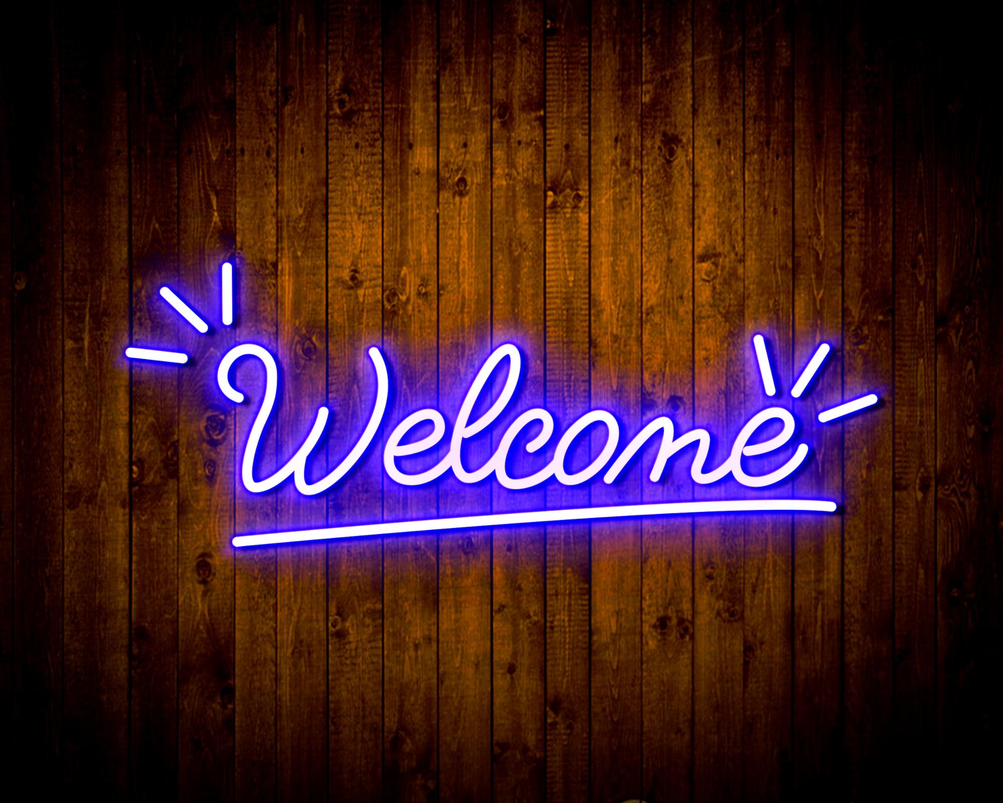 Welcome LED Neon Sign Wall Light