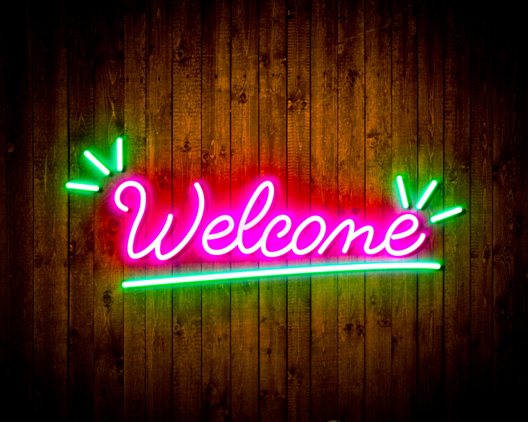 Welcome LED Neon Sign Wall Light