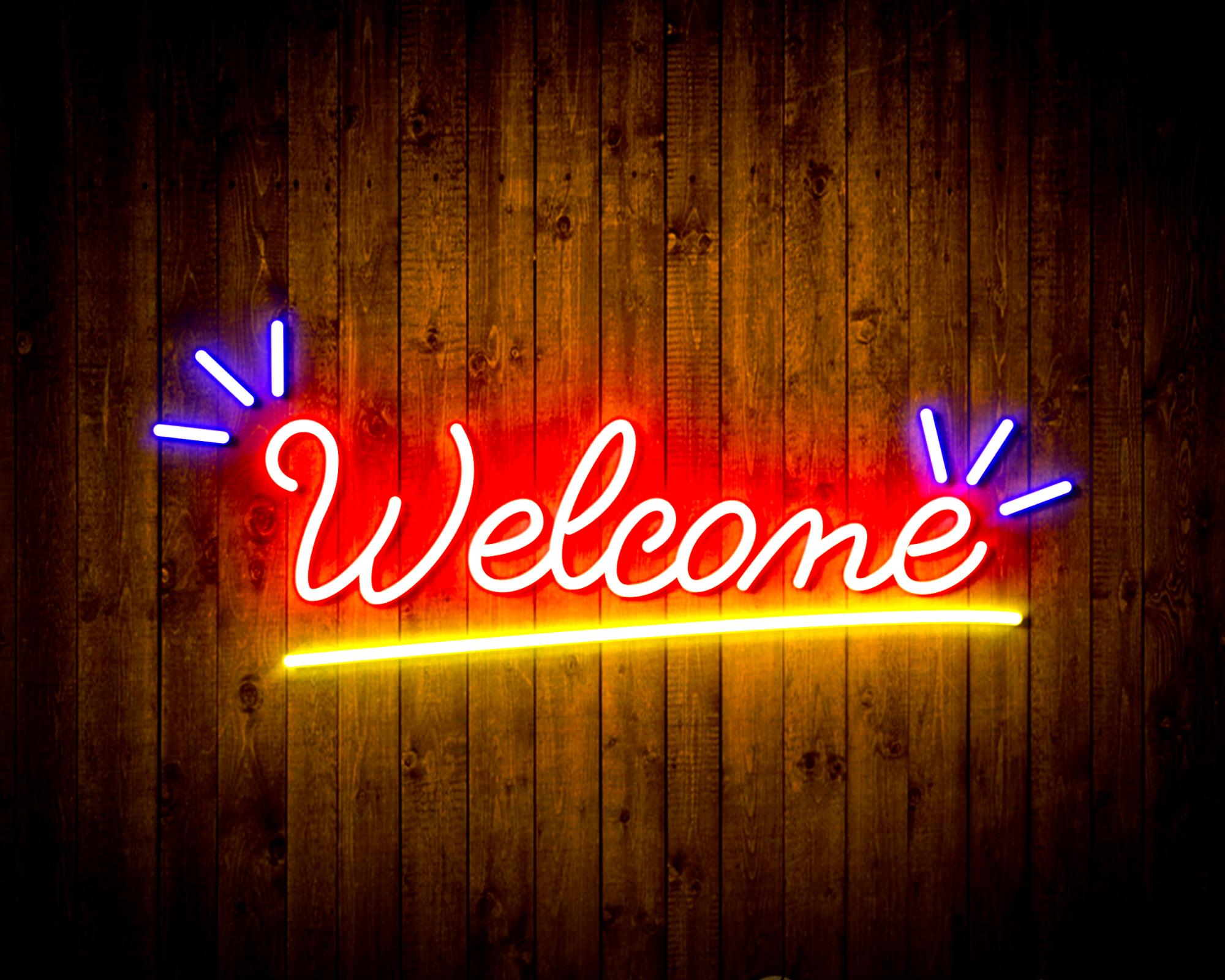 Welcome LED Neon Sign Wall Light