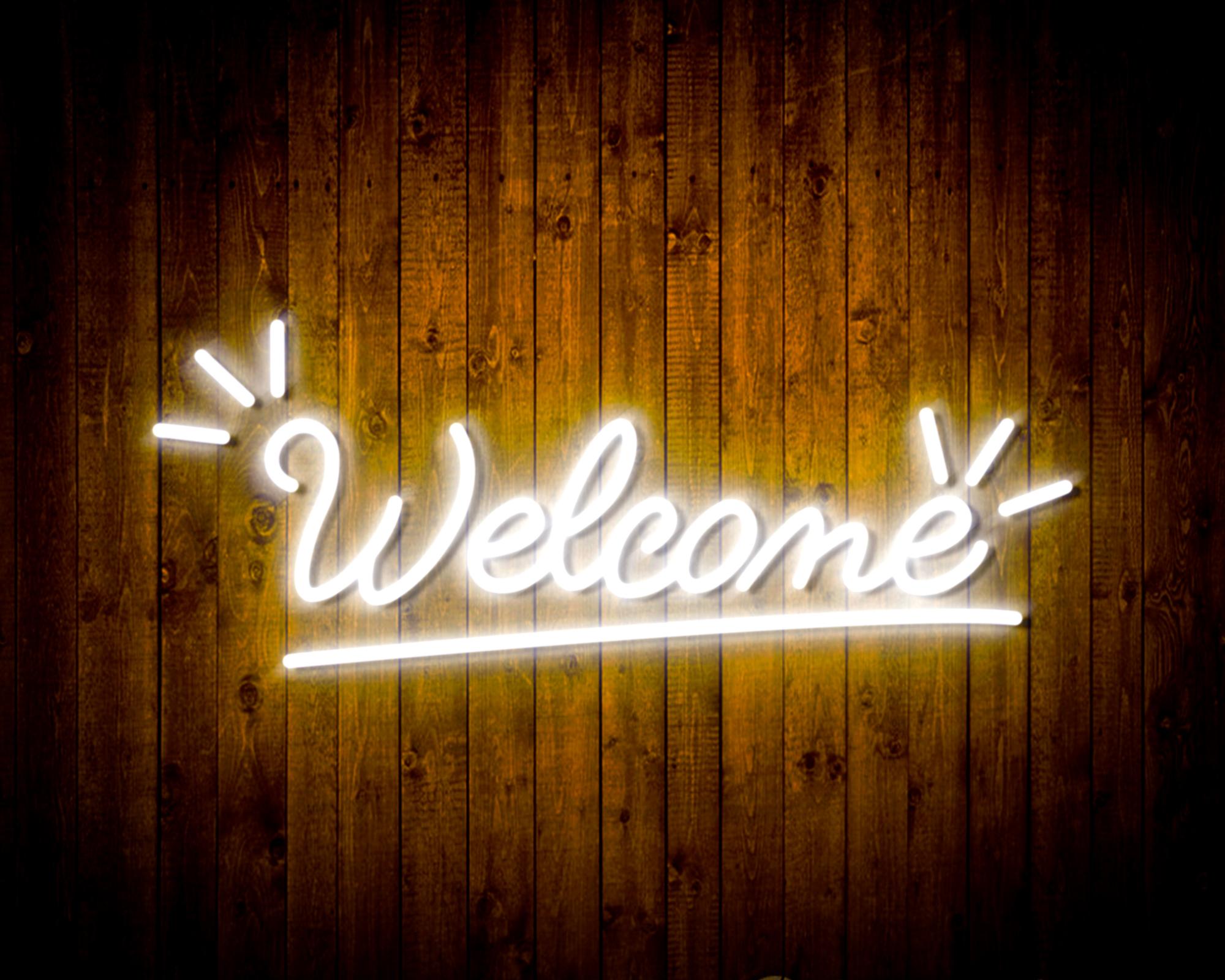 Welcome LED Neon Sign Wall Light