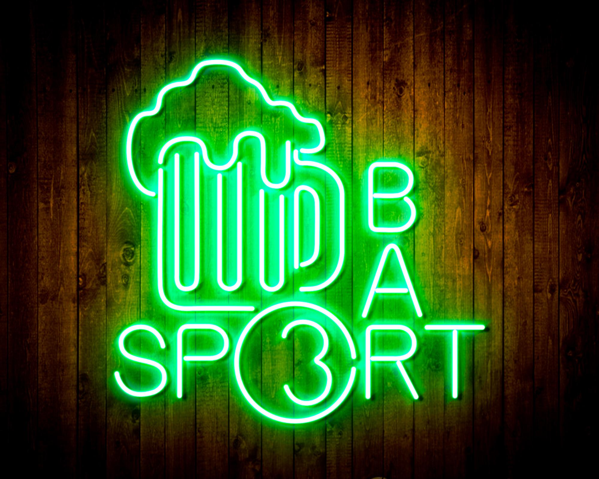 Sport Bar with Beer Mug LED Neon Sign Wall Light