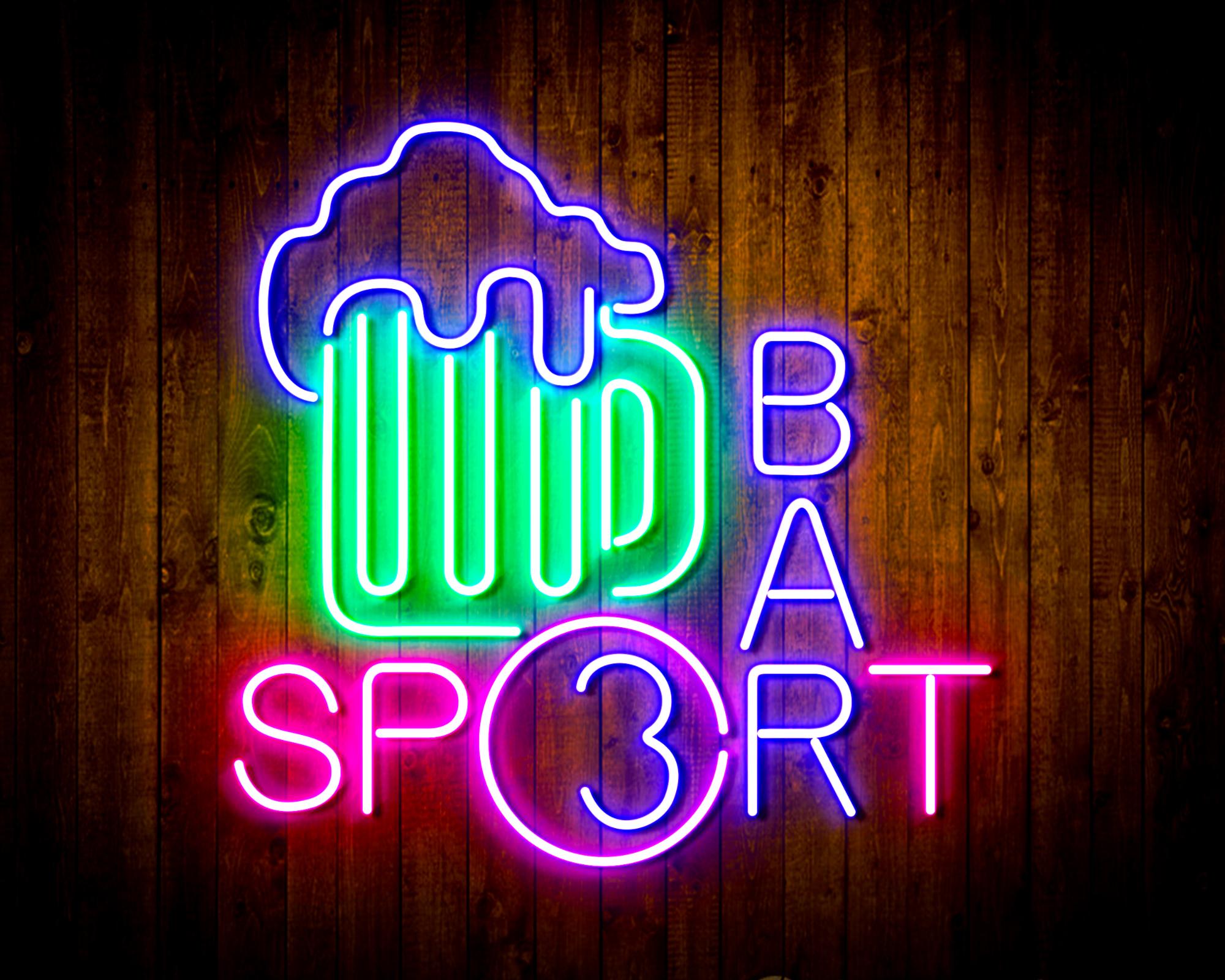 Sport Bar with Beer Mug LED Neon Sign Wall Light