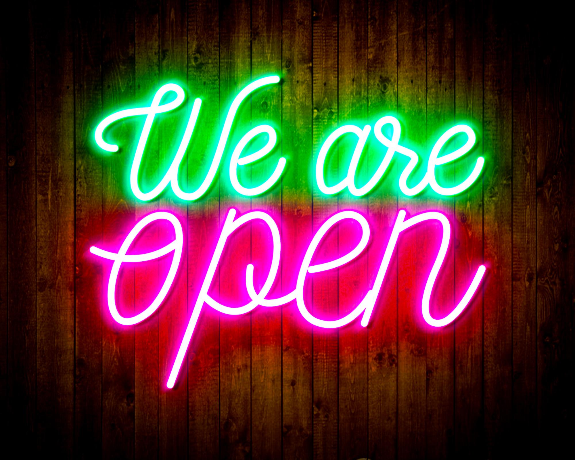 We 're Open LED Neon Sign Wall Light