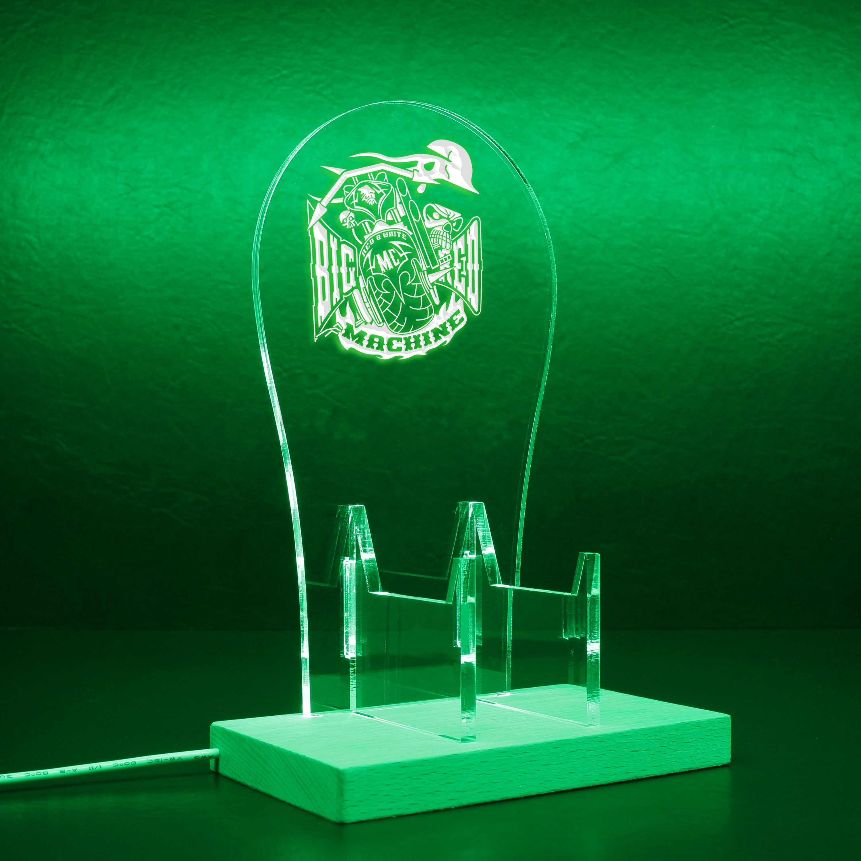 Big Red Machine Skull RGB LED Gaming Headset Controller Stand