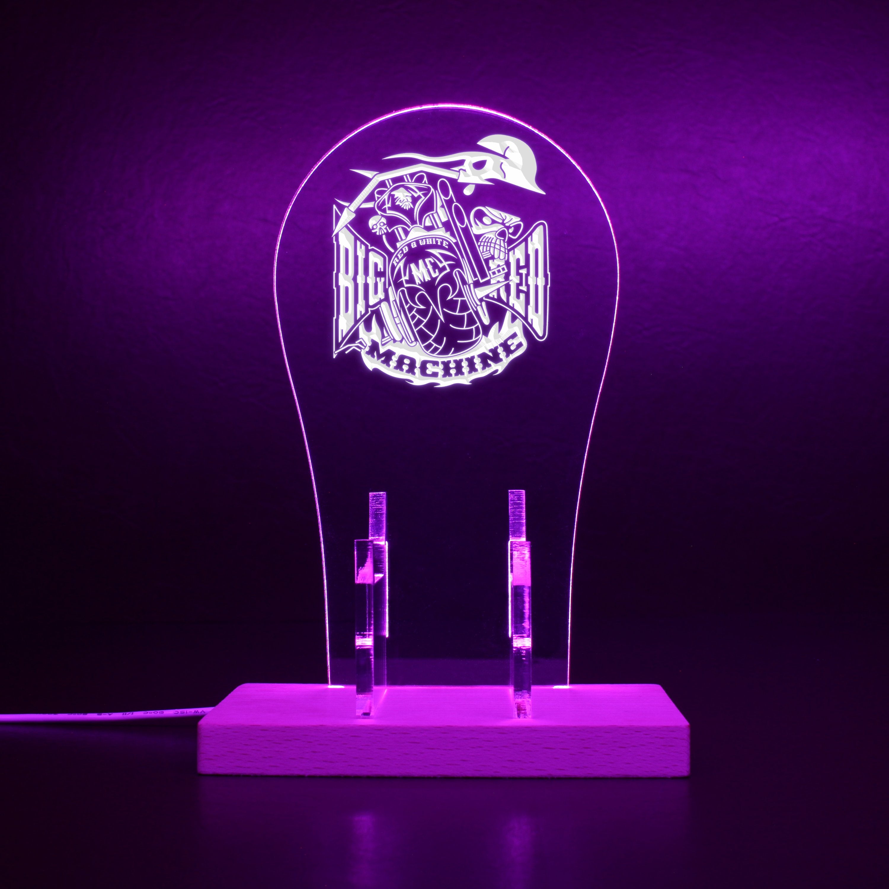 Big Red Machine Skull RGB LED Gaming Headset Controller Stand