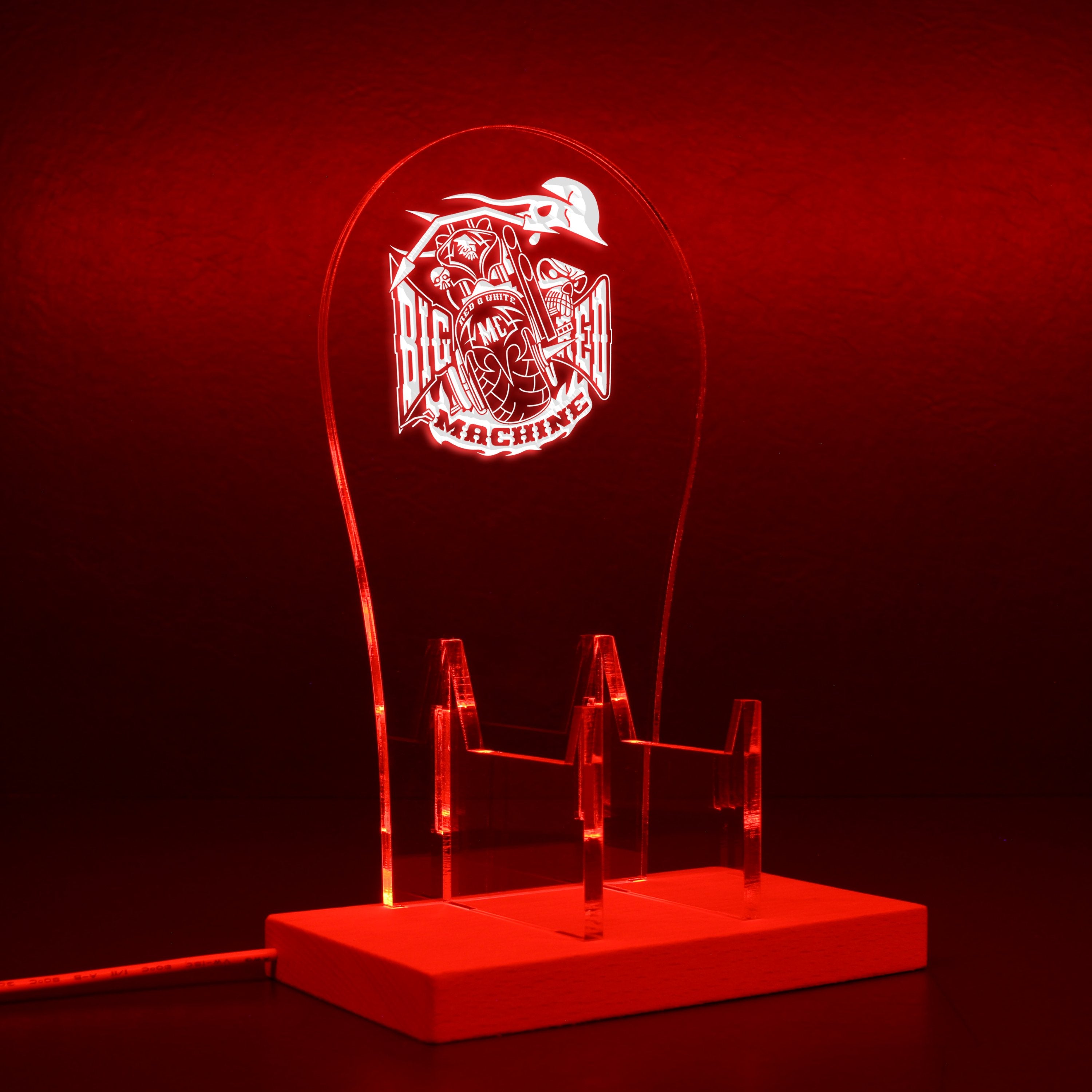 Big Red Machine Skull RGB LED Gaming Headset Controller Stand