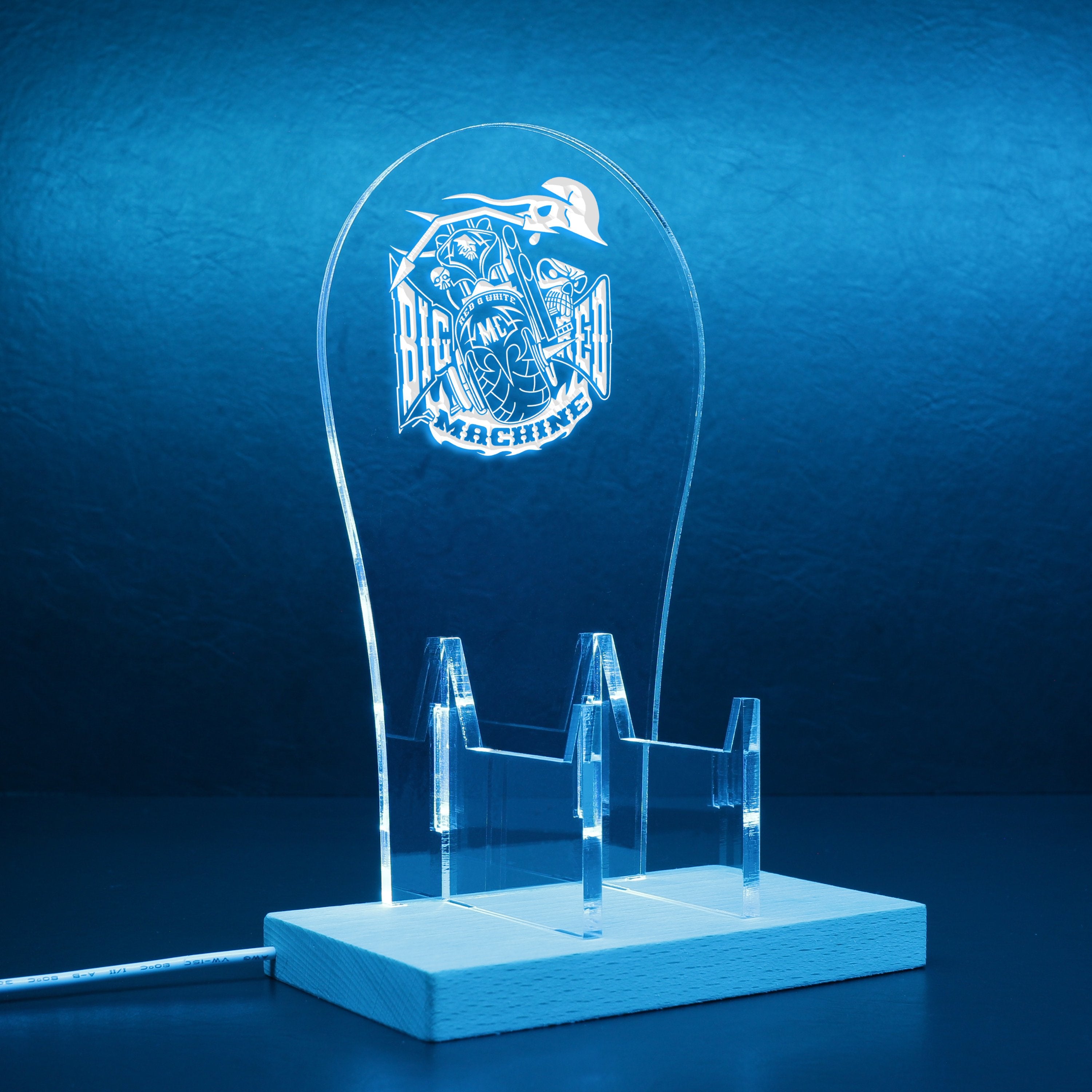 Big Red Machine Skull RGB LED Gaming Headset Controller Stand