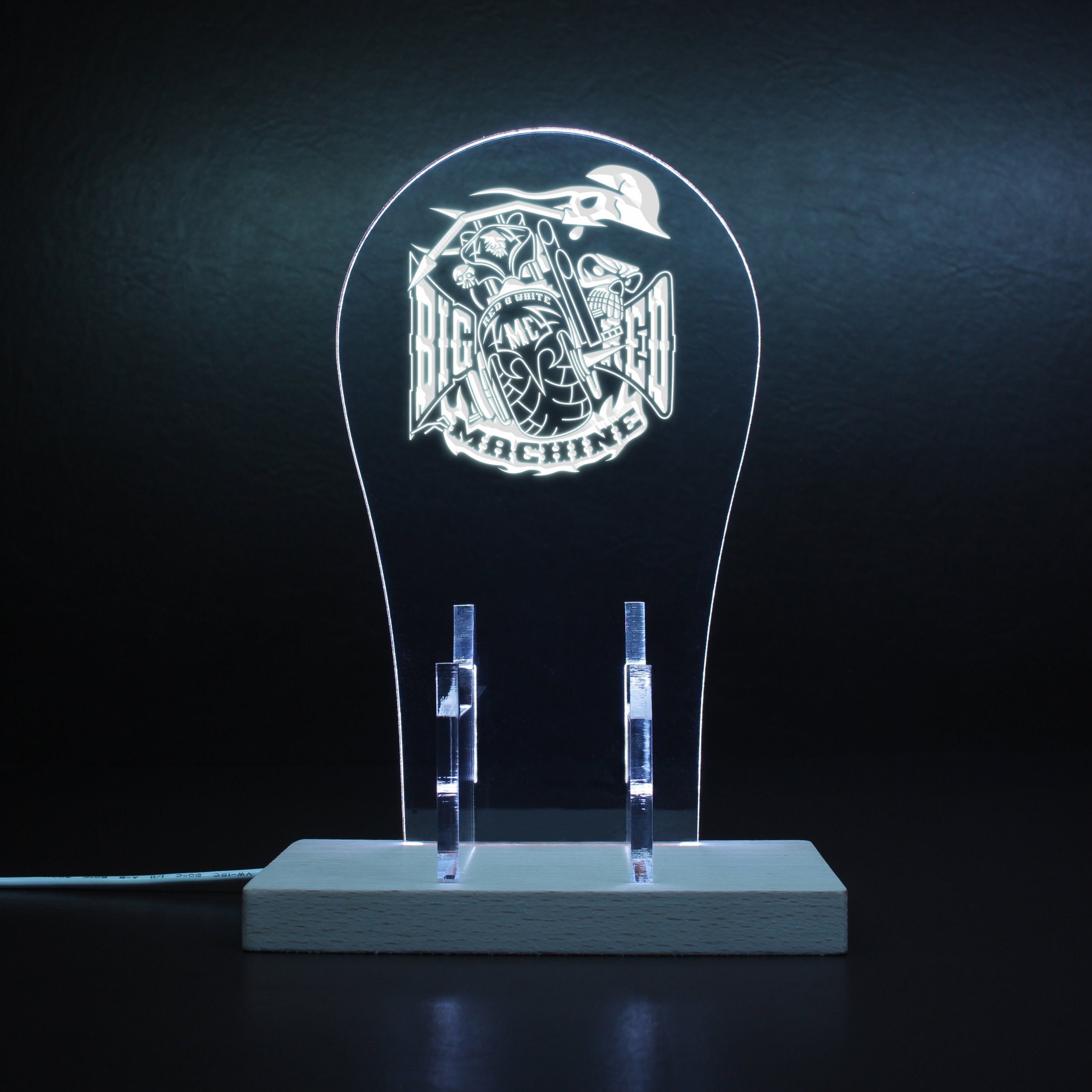 Big Red Machine Skull RGB LED Gaming Headset Controller Stand