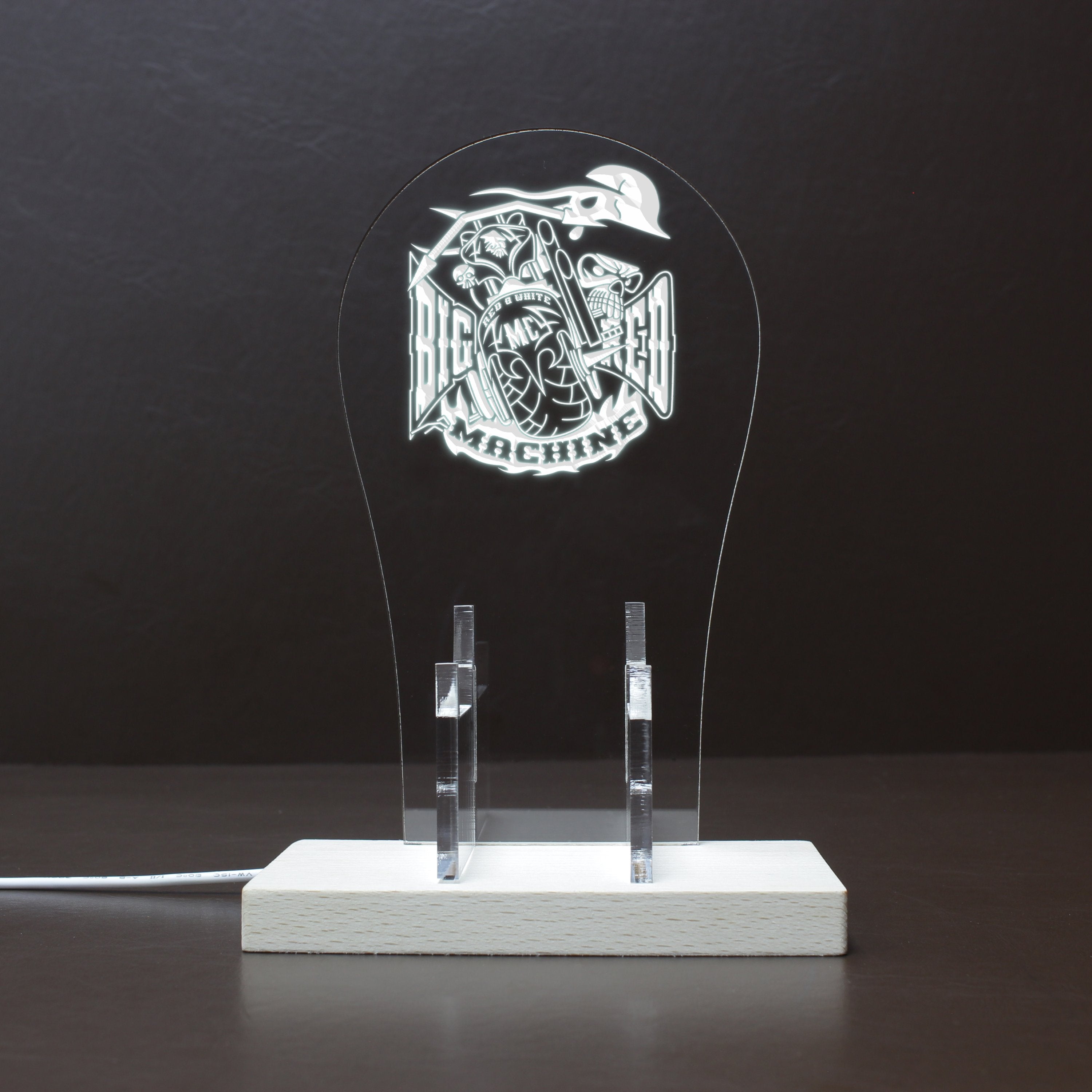 Big Red Machine Skull RGB LED Gaming Headset Controller Stand