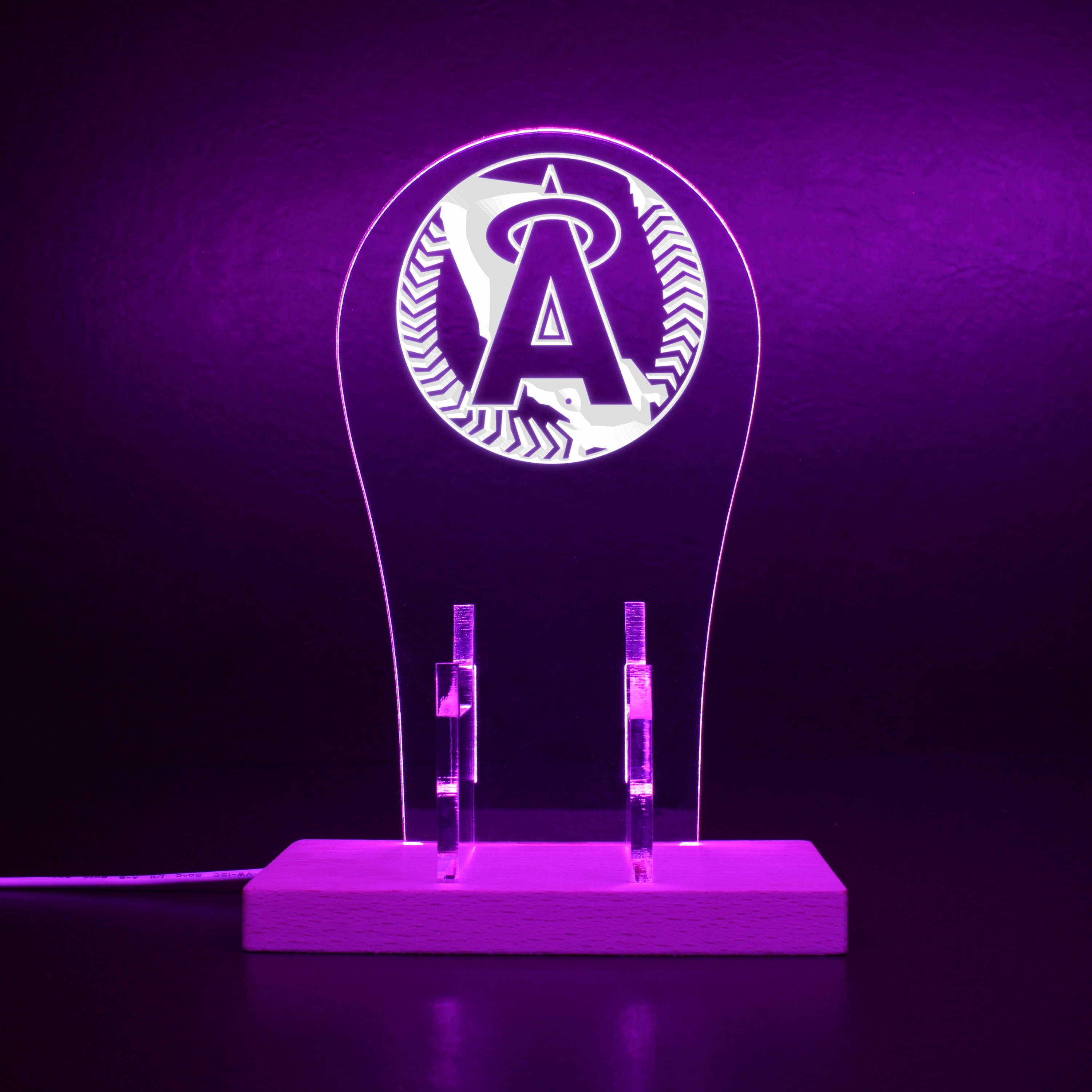 Los Angeles Angels Primary Logos 1986 - 1992 RGB LED Gaming Headset Controller Stand