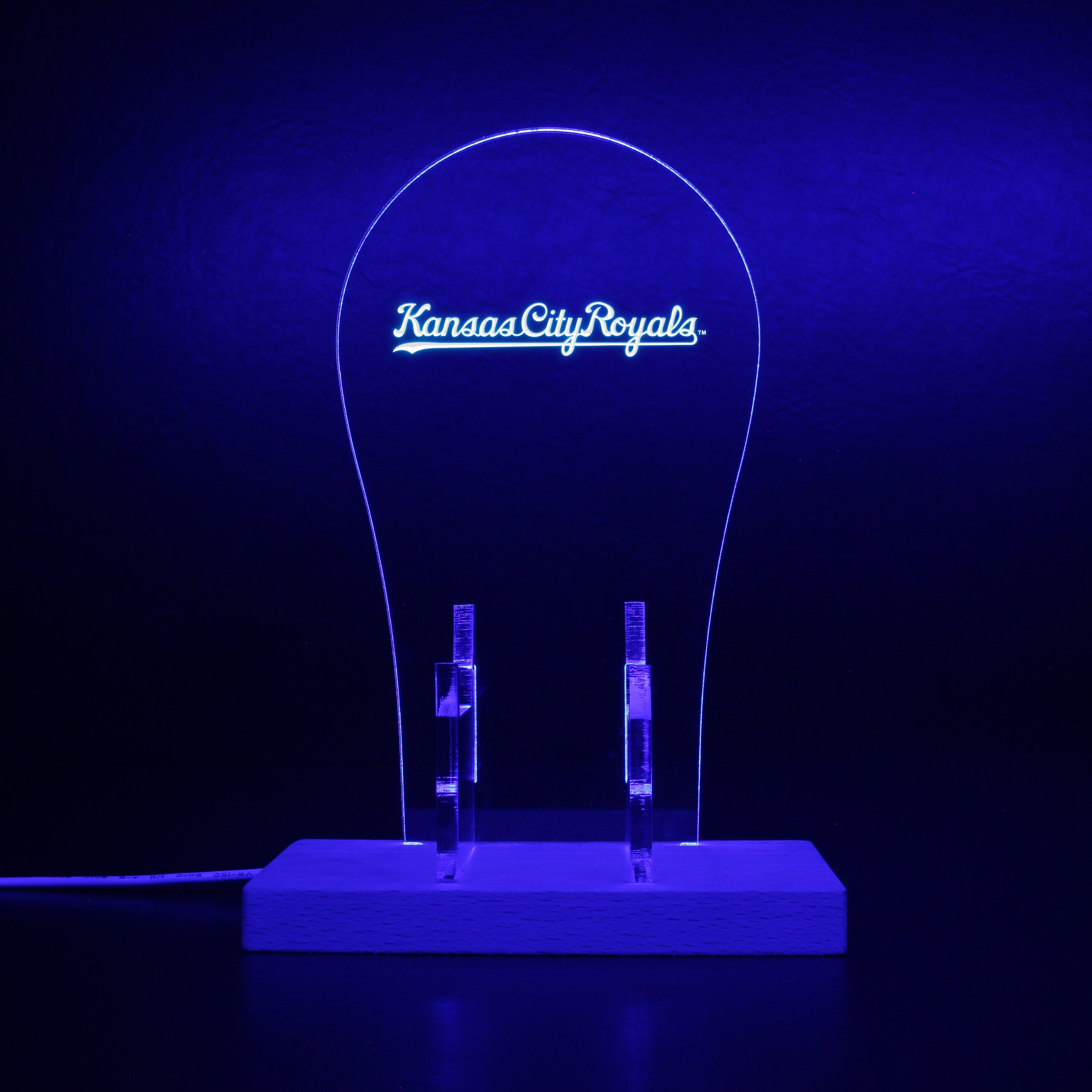 Kansas City Royals Wordmark Logos 1969 - 2001 RGB LED Gaming Headset Controller Stand