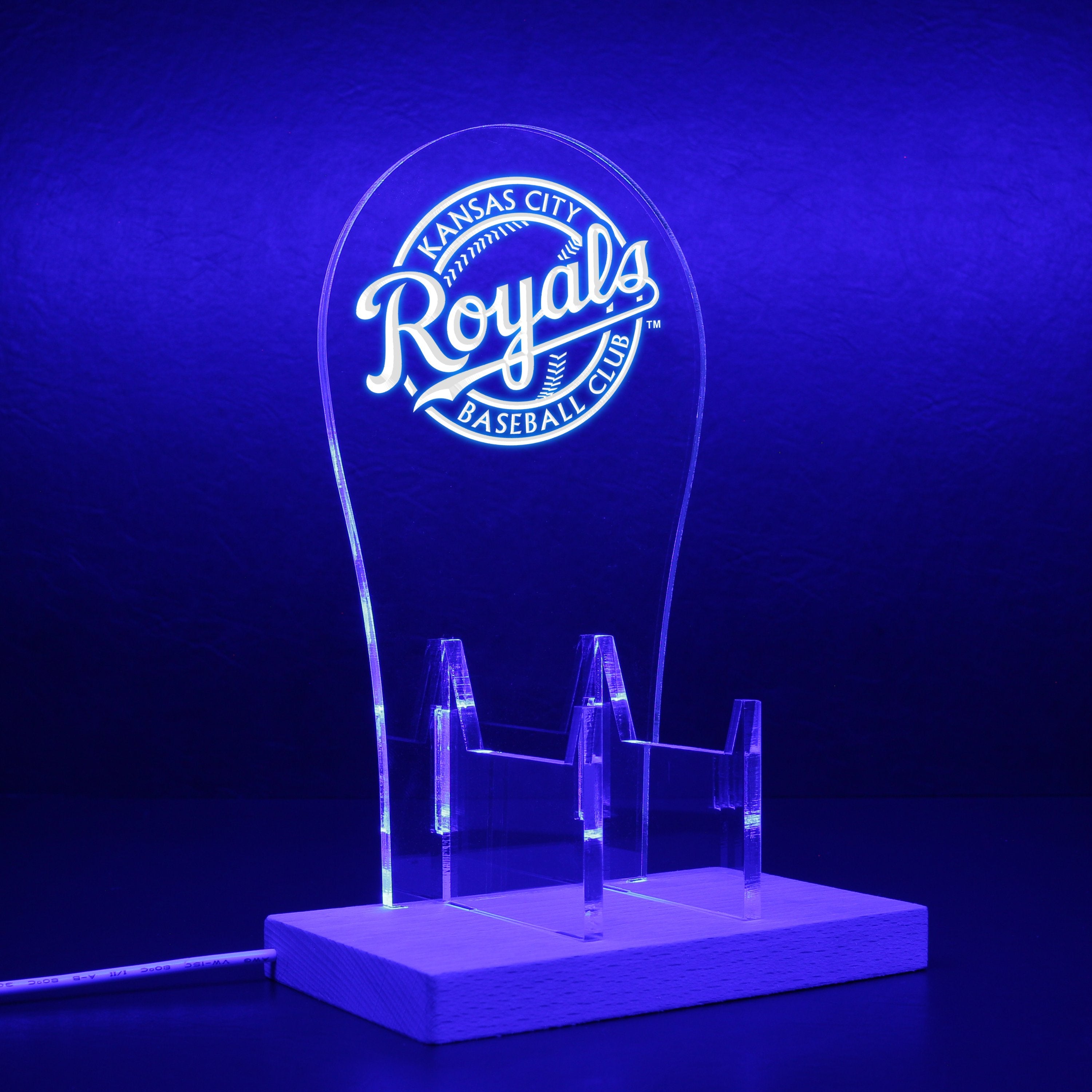 Kansas City Royals Alternate Logos 2002 - 2005 RGB LED Gaming Headset Controller Stand