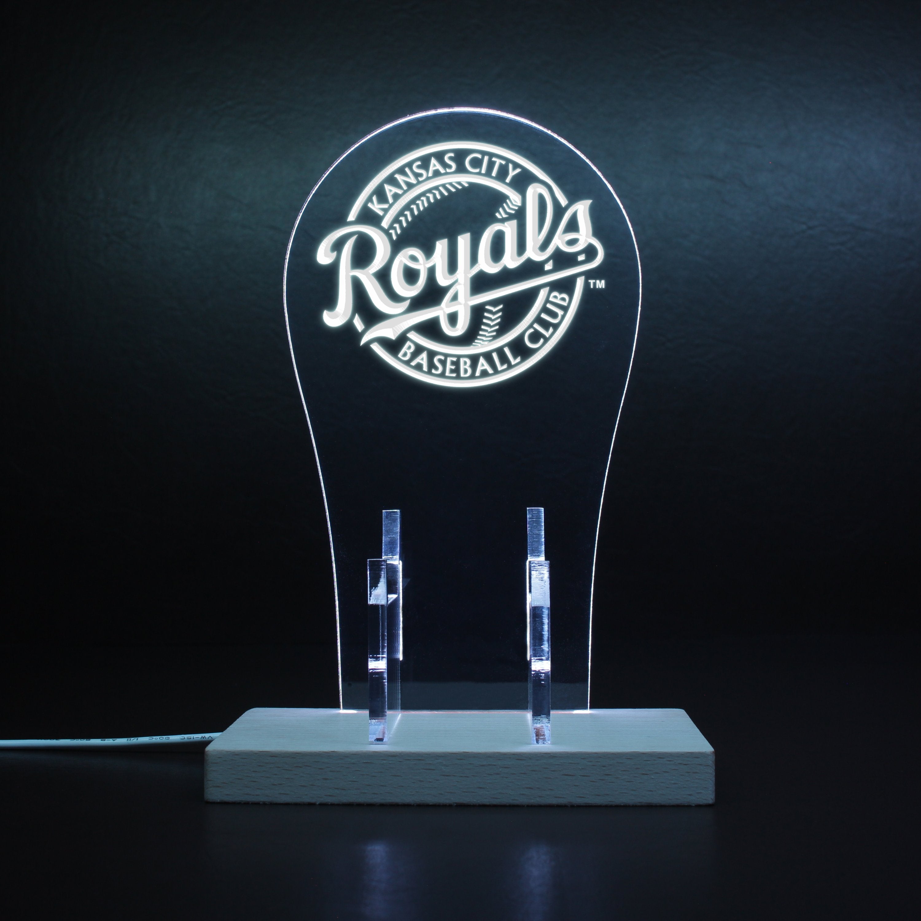 Kansas City Royals Alternate Logos 2002 - 2005 RGB LED Gaming Headset Controller Stand