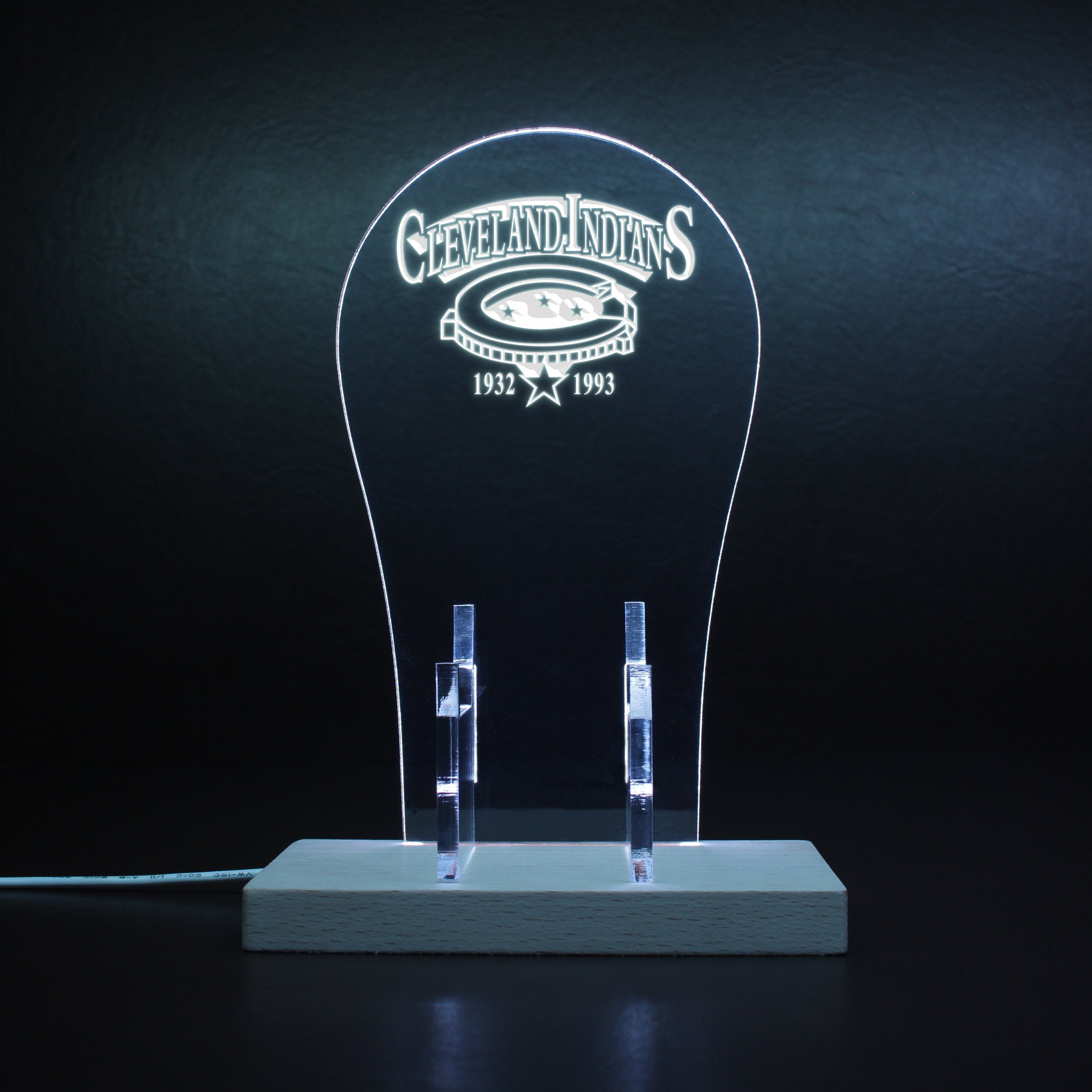 Cleveland Indians Stadium EST.1993 RGB LED Gaming Headset Controller Stand