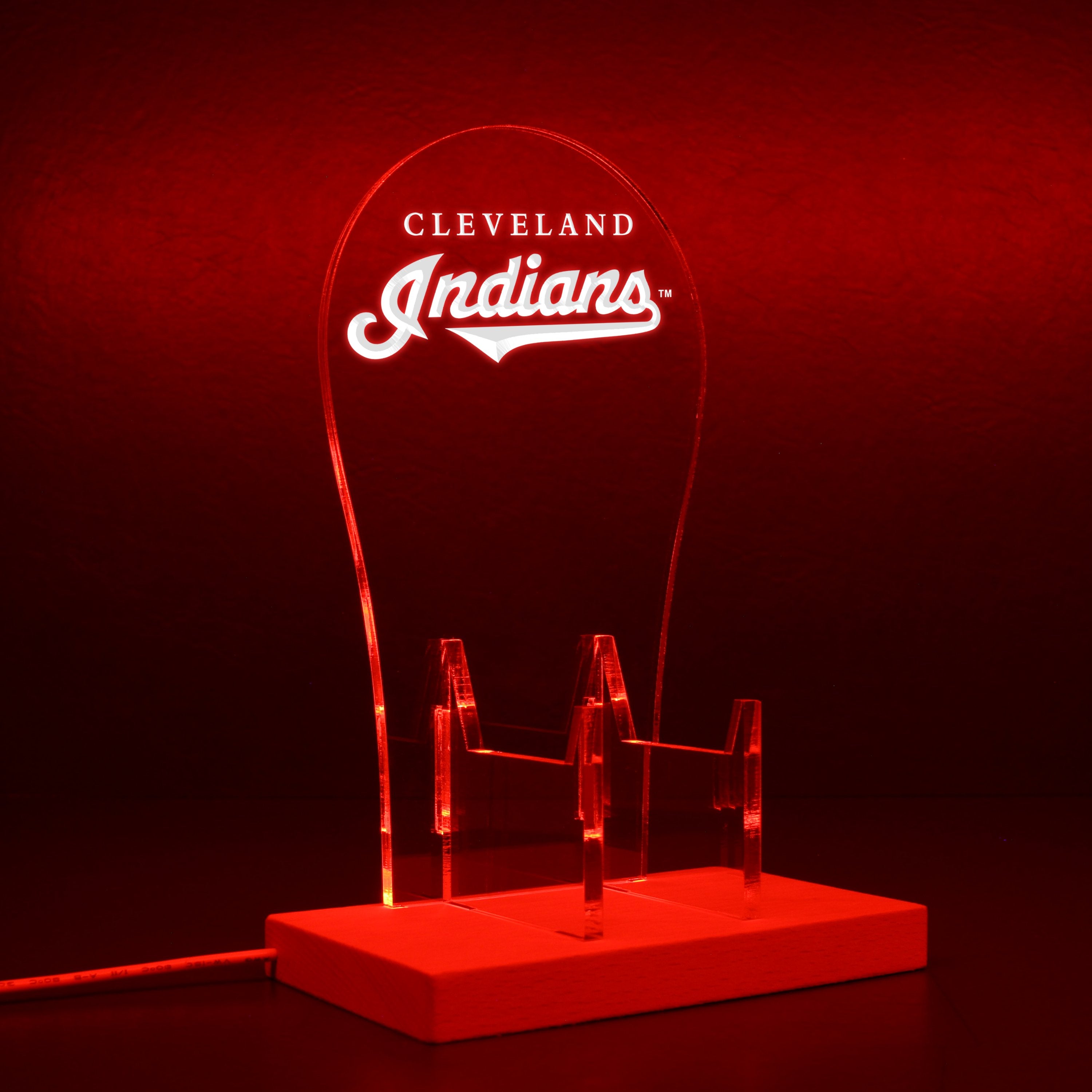 Cleveland Indians Wordmark Logos used in 1994 - 2011 RGB LED Gaming Headset Controller Stand