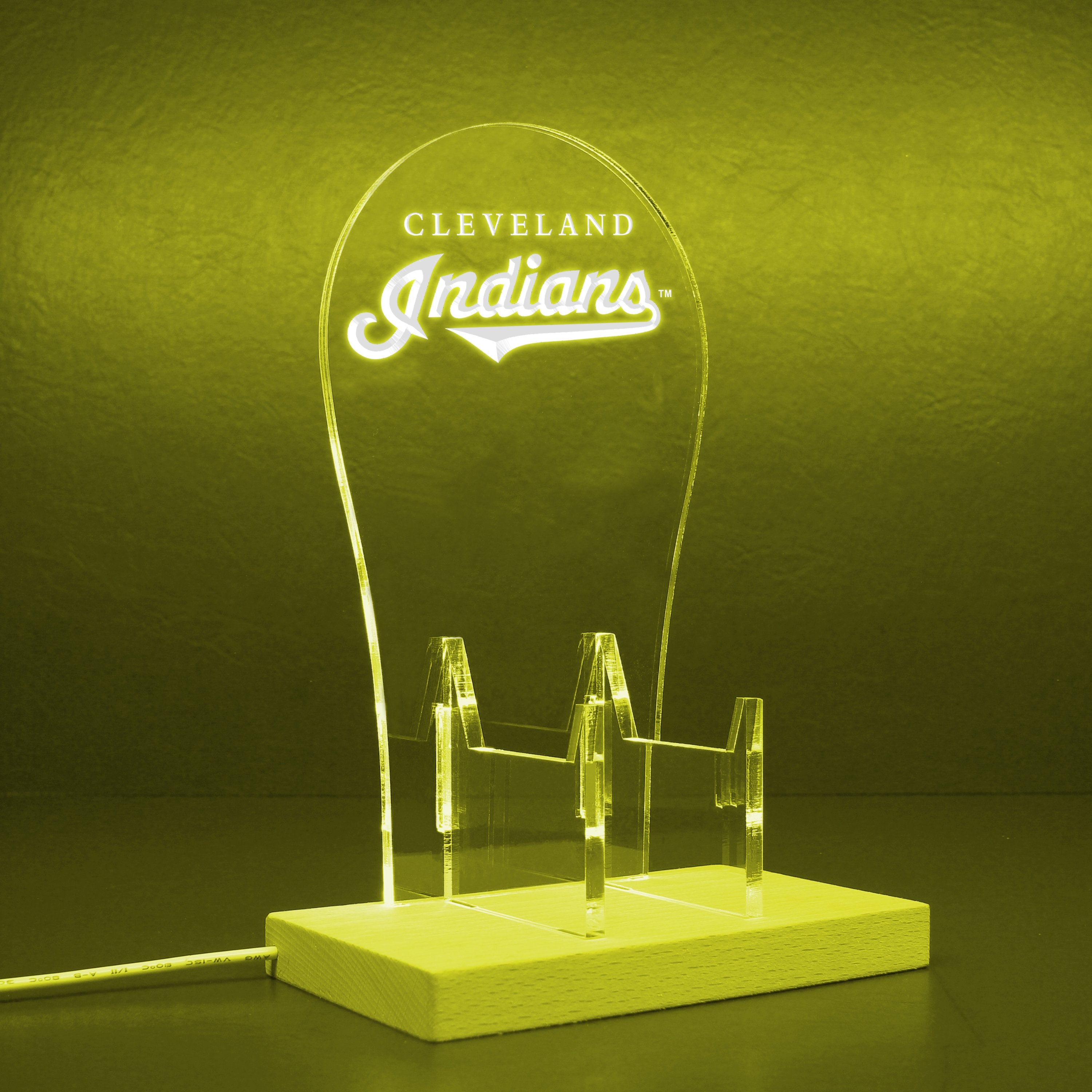 Cleveland Indians Wordmark Logos used in 1994 - 2011 RGB LED Gaming Headset Controller Stand